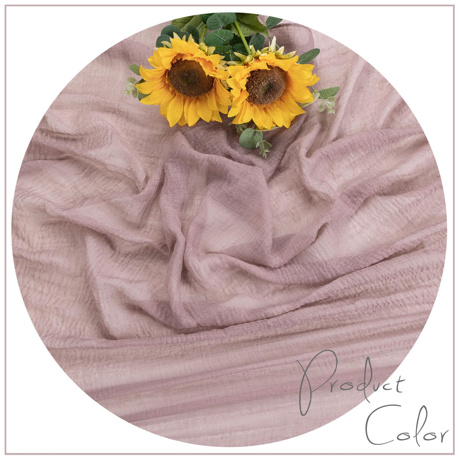 Sajoo 13Ft Linen Grey Cheesecloth Table Runner Boho Gauze Table Runner 35X157 Inches Boho Cheese Cloth Tablecloth For Wedding Ba