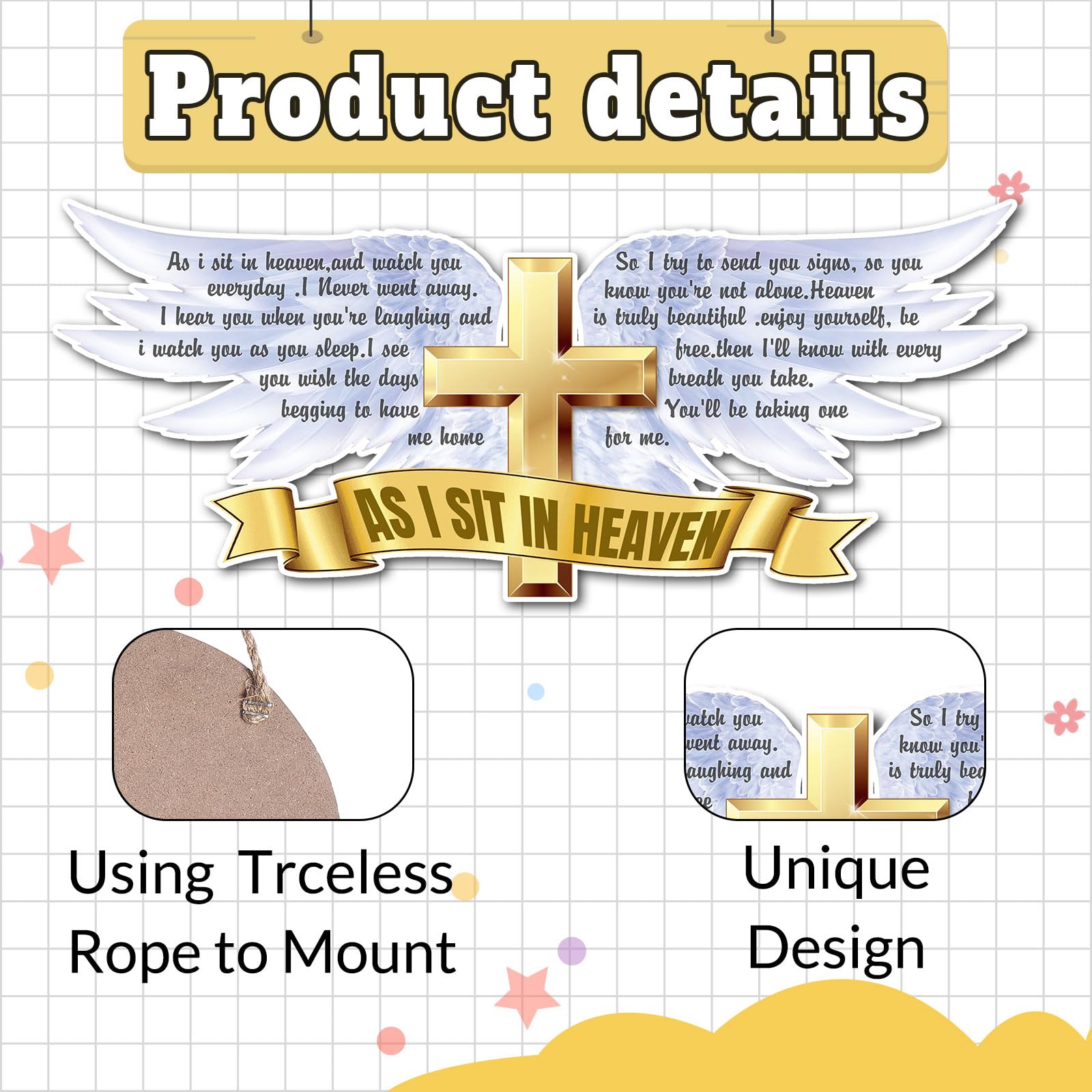 Goodbye Not Forever Hanging Wooden Sign Sympathy Memorial Wood Hanging Sign for Loss of Loved One, Loss of Father Mother Sympath