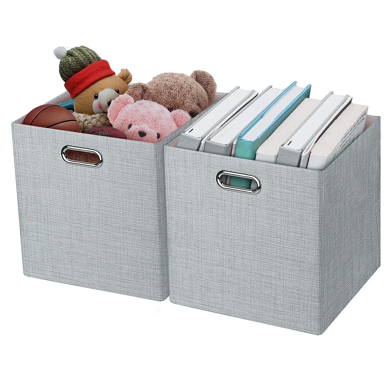 Thicker Fabric Storage Cubes 13 Inch Collapsible Storage Bins For Organization, Cubby Storage Boxes For Organizing Shelf Cabinet
