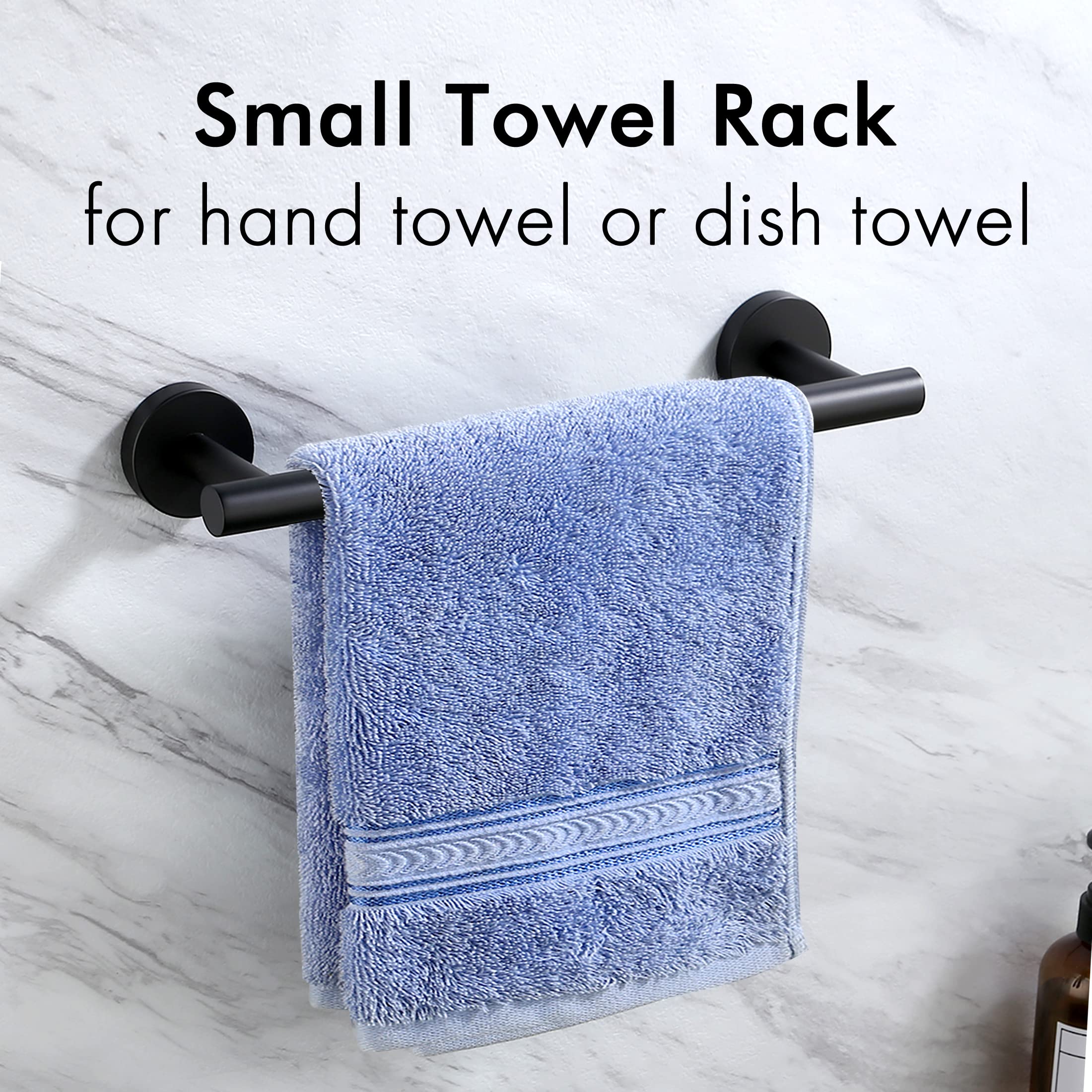 Kes 9.6 Inches Matte Black Hand Towel Bar Bathroom Towel Holder Kitchen Dish Cloths Hanger Sus304 Stainless Steel Rustproof Wall