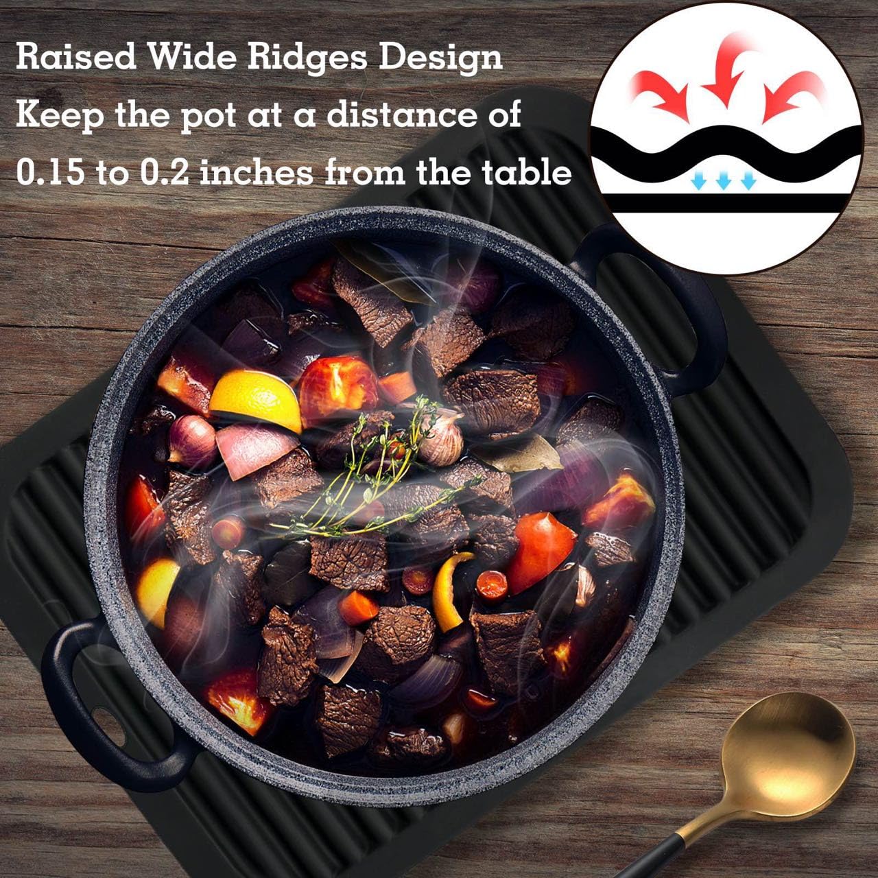 9''X12'' Silicone Trivets Mats, Heat Resistant Mats For Countertop, Silicone Pot Holders For Hot Pots And Pans, Large Trivets, M