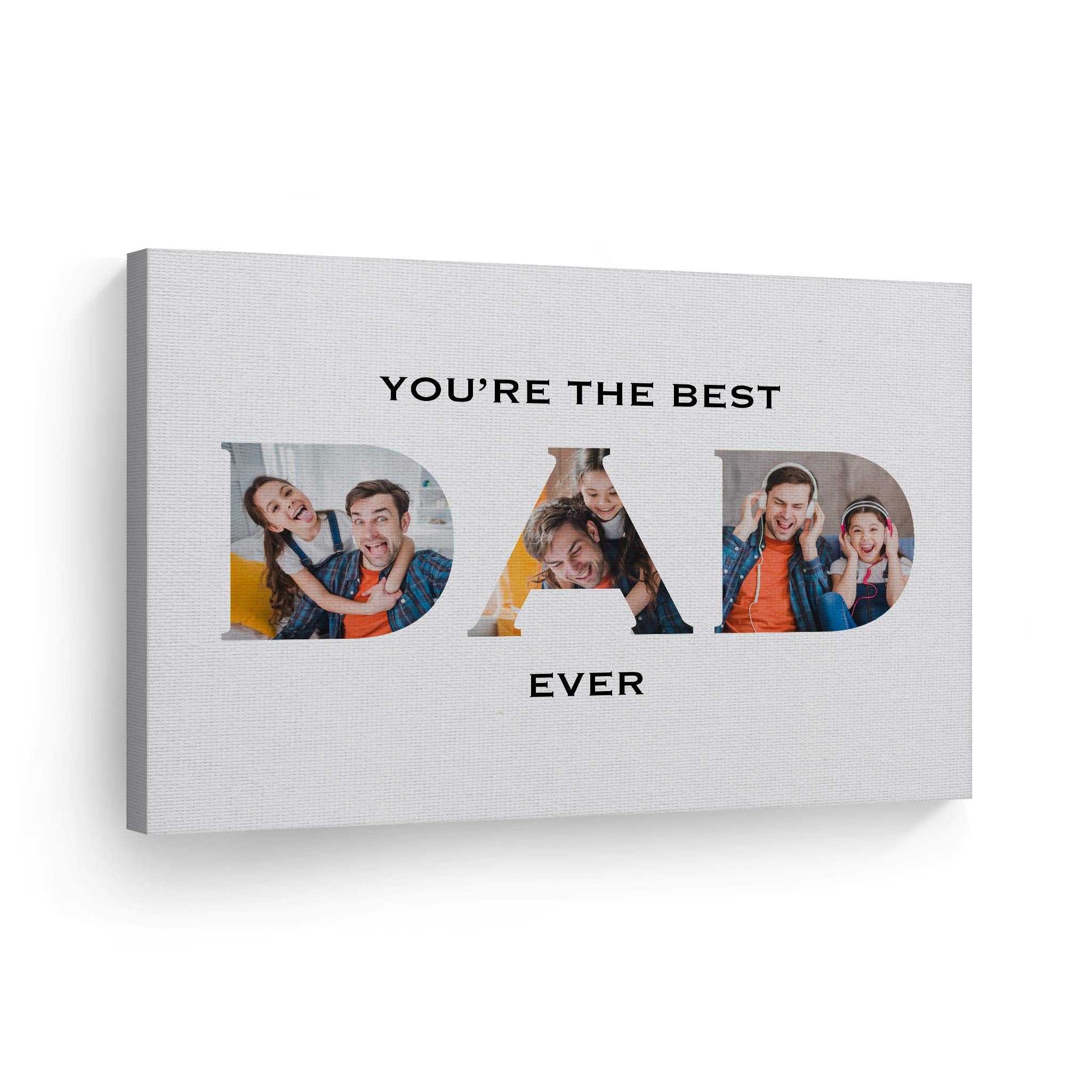 Smile Art Design Custom Photo Print Canvas Print With Your Photos Personalized Photo Upload 3 Images Collage Picture Dad Letteri