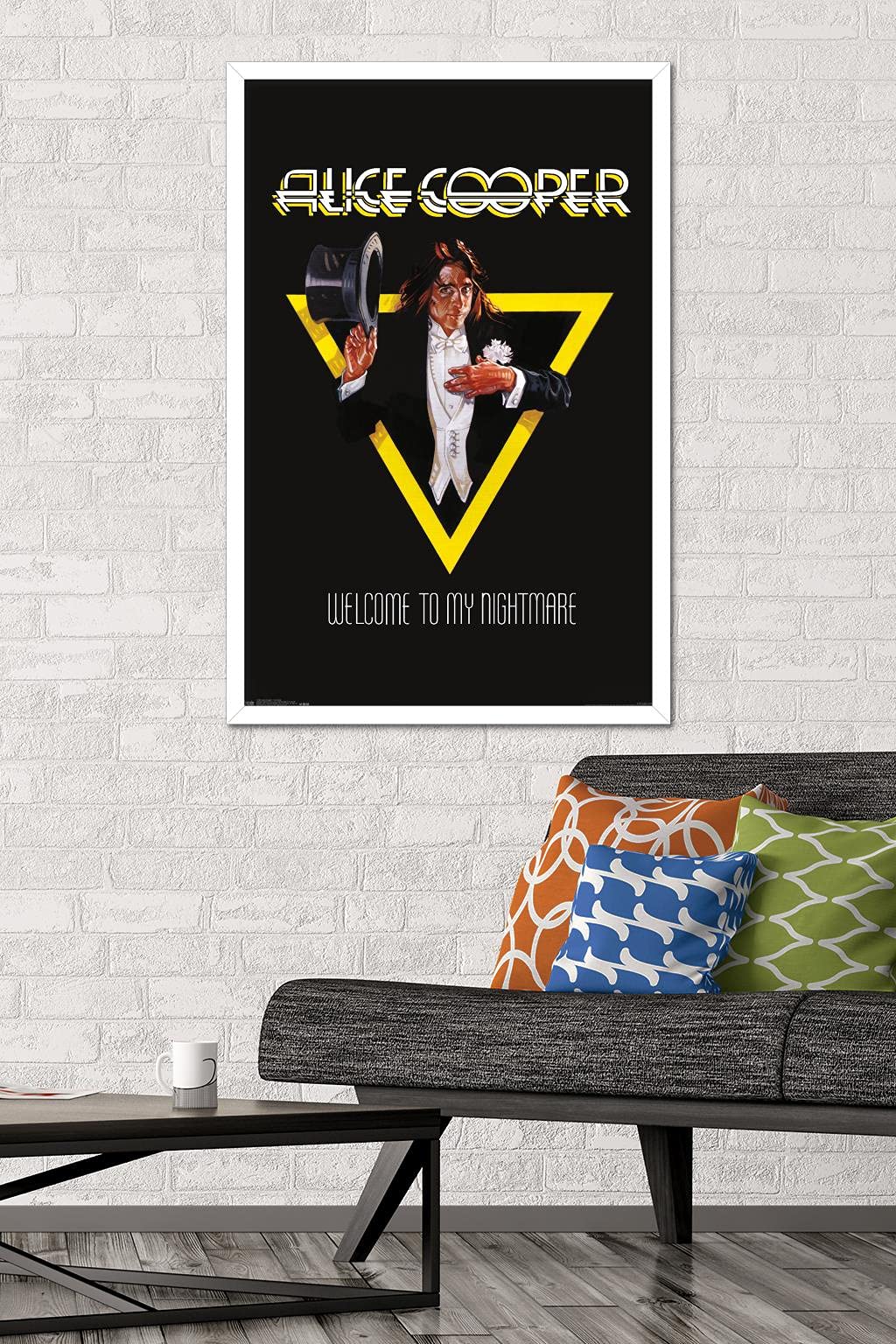 Trends International Alice Cooper - Welcome Wall Poster, 22.375'' X 34'', White Framed Version
