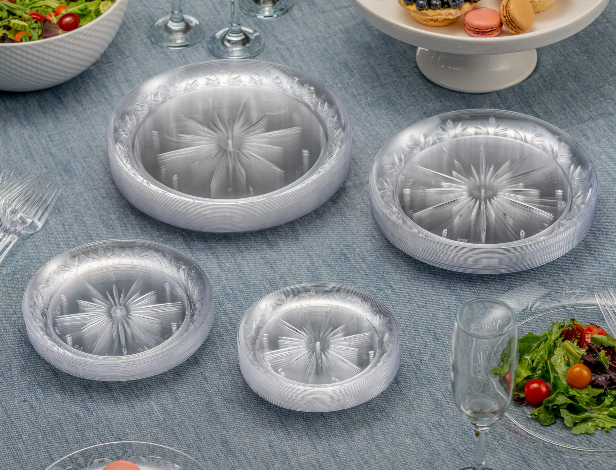PLASTICPRO 7'' inch Premium Heavy Weight Crystal Clear Disposable Hard Plastic Party Plate Pack of 80