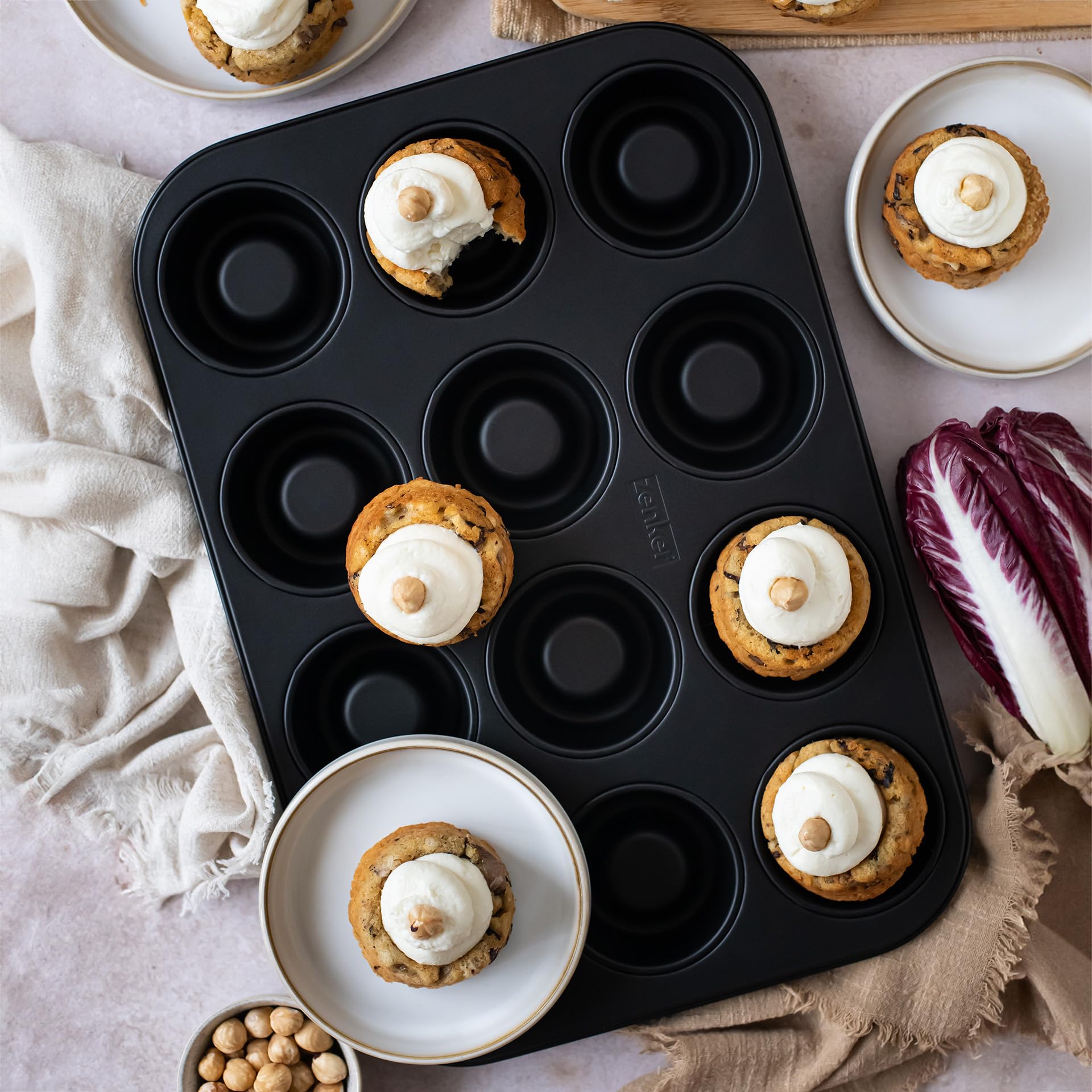 Zenker 12 Count Nonstick Carbon Steel Shortcake Pan