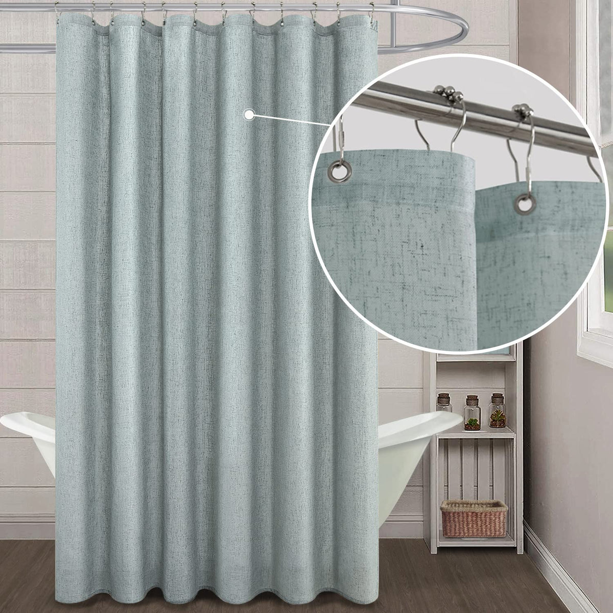 Koufall Beach Shower Curtain For Bathroom,Linen Fabric Under The Sea Shower Curtain For Women,72 X 84 Inch