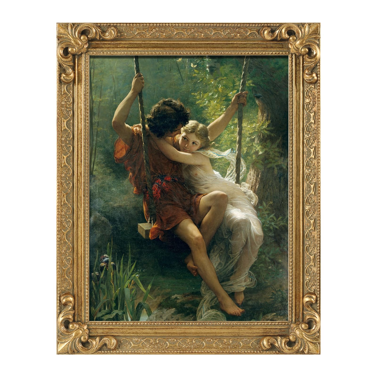 Folkor Gold Frame For 11X14 Canvas Painting, 1.8 Wide Solid Wood Vintage Frame For Stretched Canvas Prints Artwork, Living Room