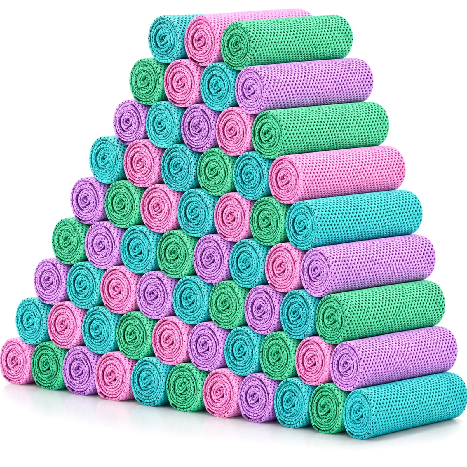Shellwei 100 Pcs Cooling Towels Bulk 32 x 12 Inch Ice Towel Bulk Cooling Rag for Face and Neck Soft Breathable Microfiber Cloth 