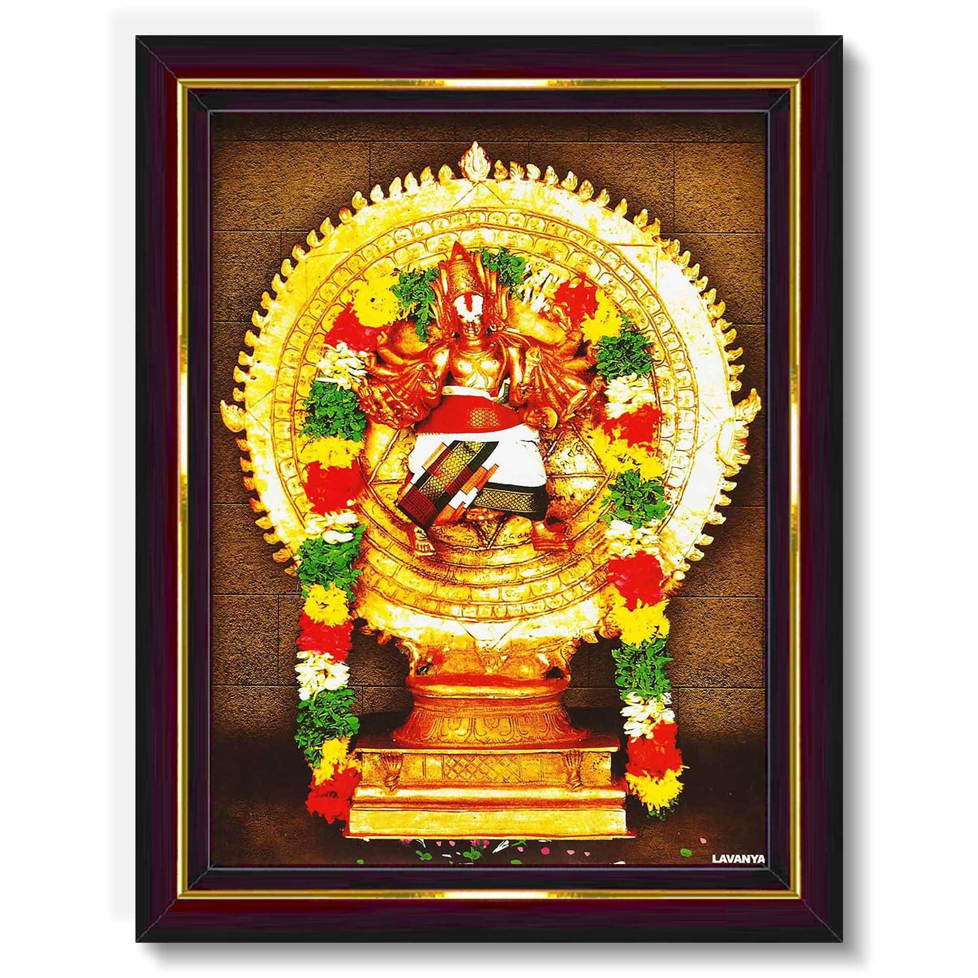 Pavan Photo Laminations Chakrathalwar Chakrathazhvar Chakratalwar Wall Painting Framed Home Decor (Wood,Matte,Brown,Small Size,6