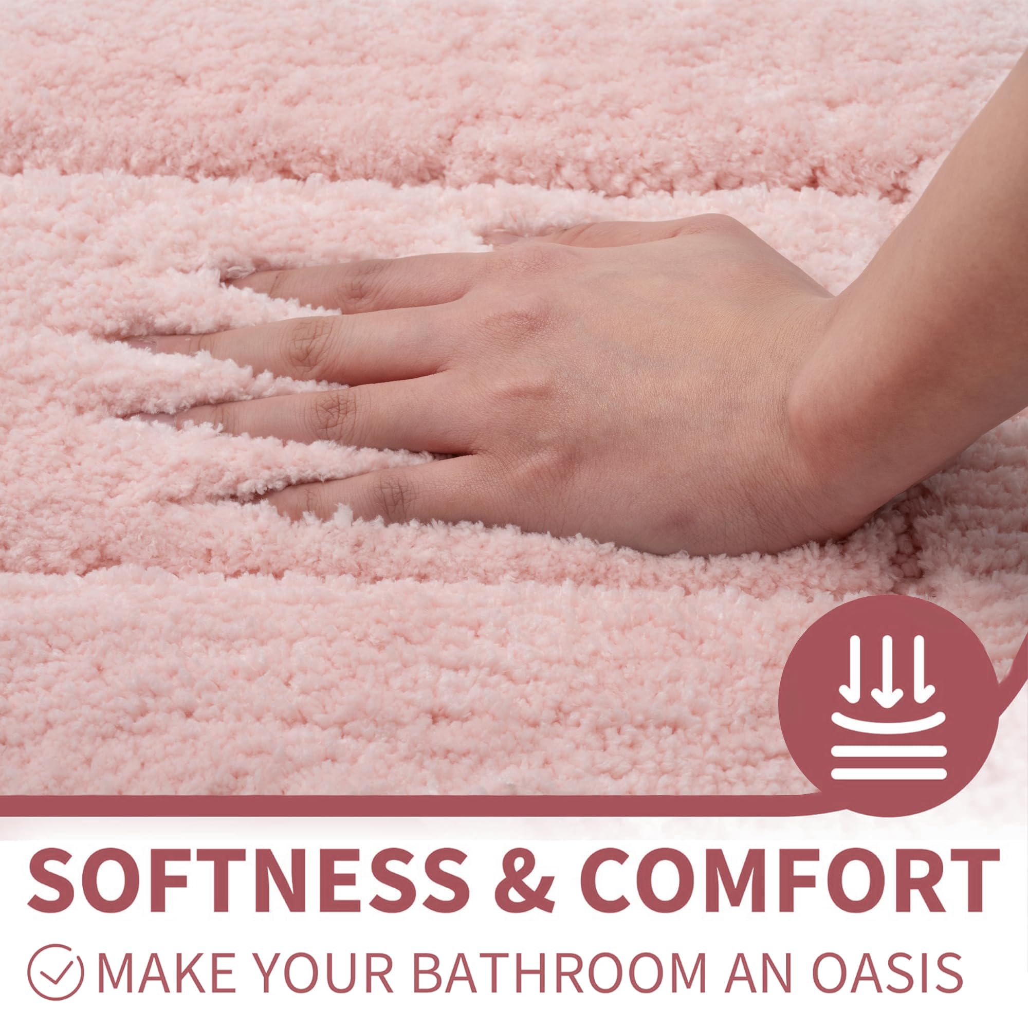Granny Says Pink Bathroom Rug, 20'' X 32'', Non Slip, Absorbent, Microfiber, Washable