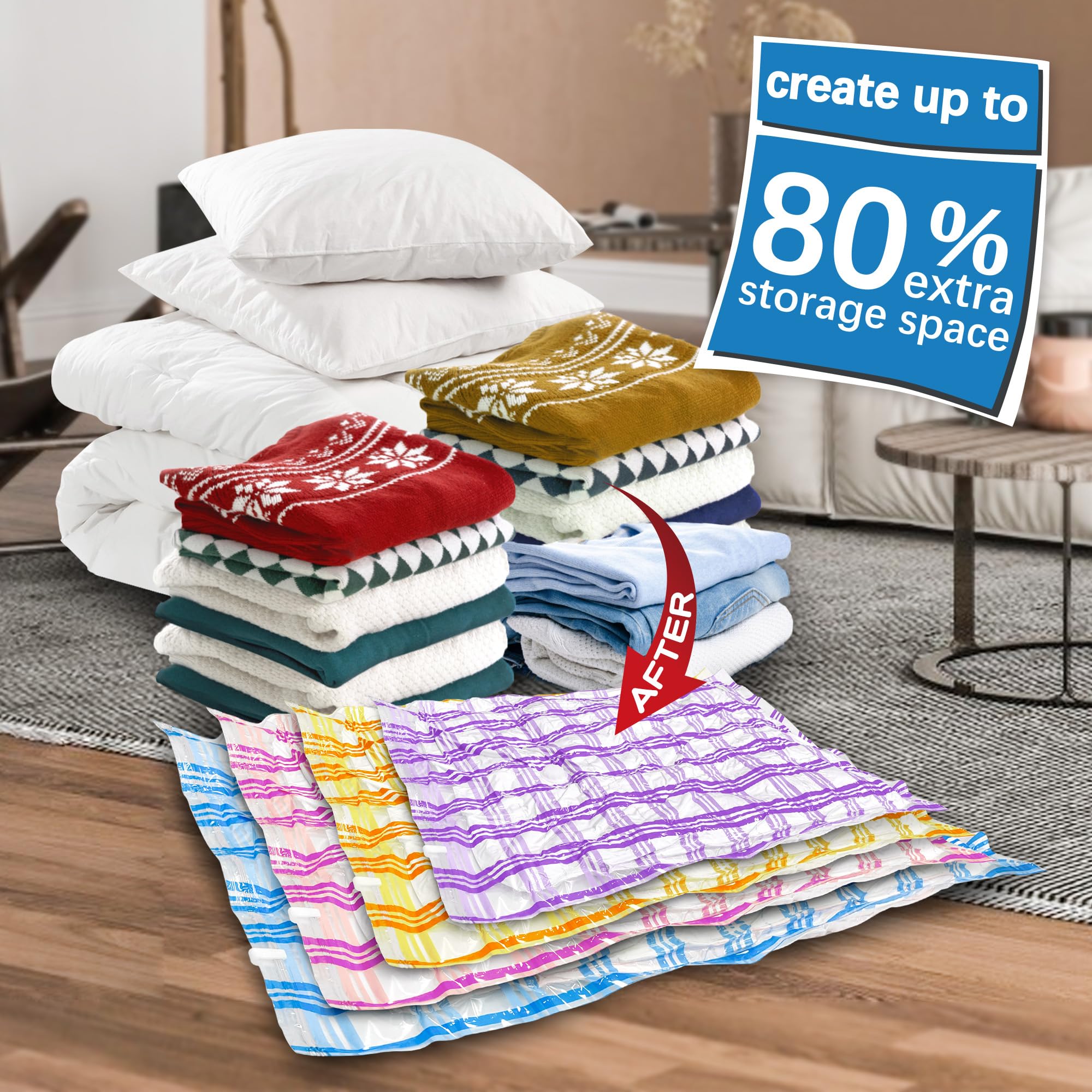 Storage Master Vacuum Storage Bags For Clothes, 35 Airtight Vacuum Seal Space Saver Bags For Clothing Blankets And Comforters (3