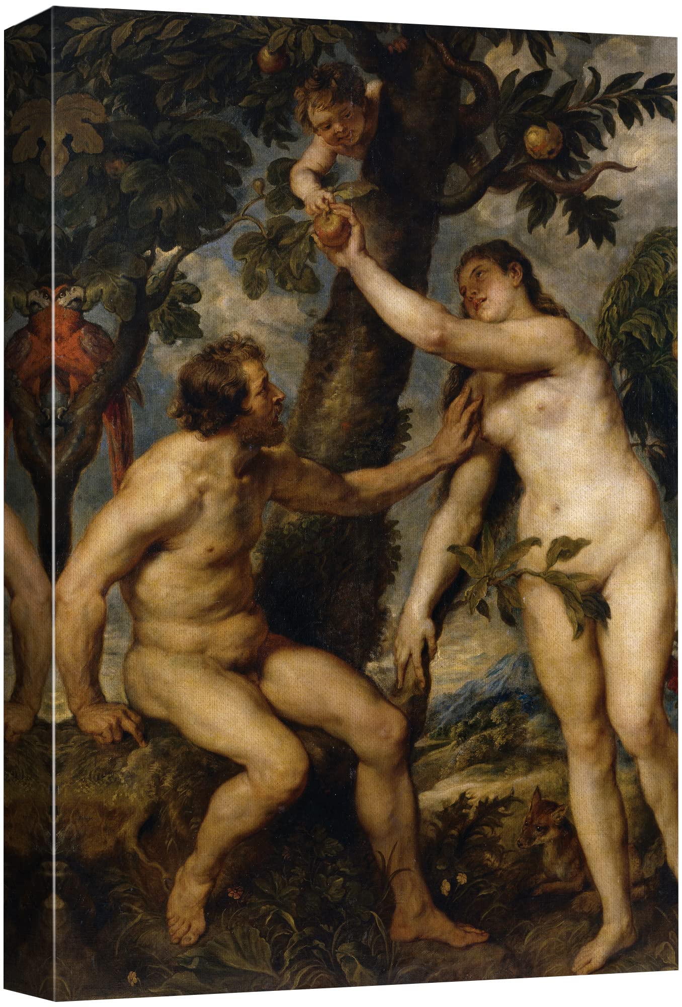 Wall26 - Oil Painting Of The Fall Of Man By Peter Paul Rubens In 1628-29 - Baroque Style - Adam, Eve, Devil, Angels - Canvas Art