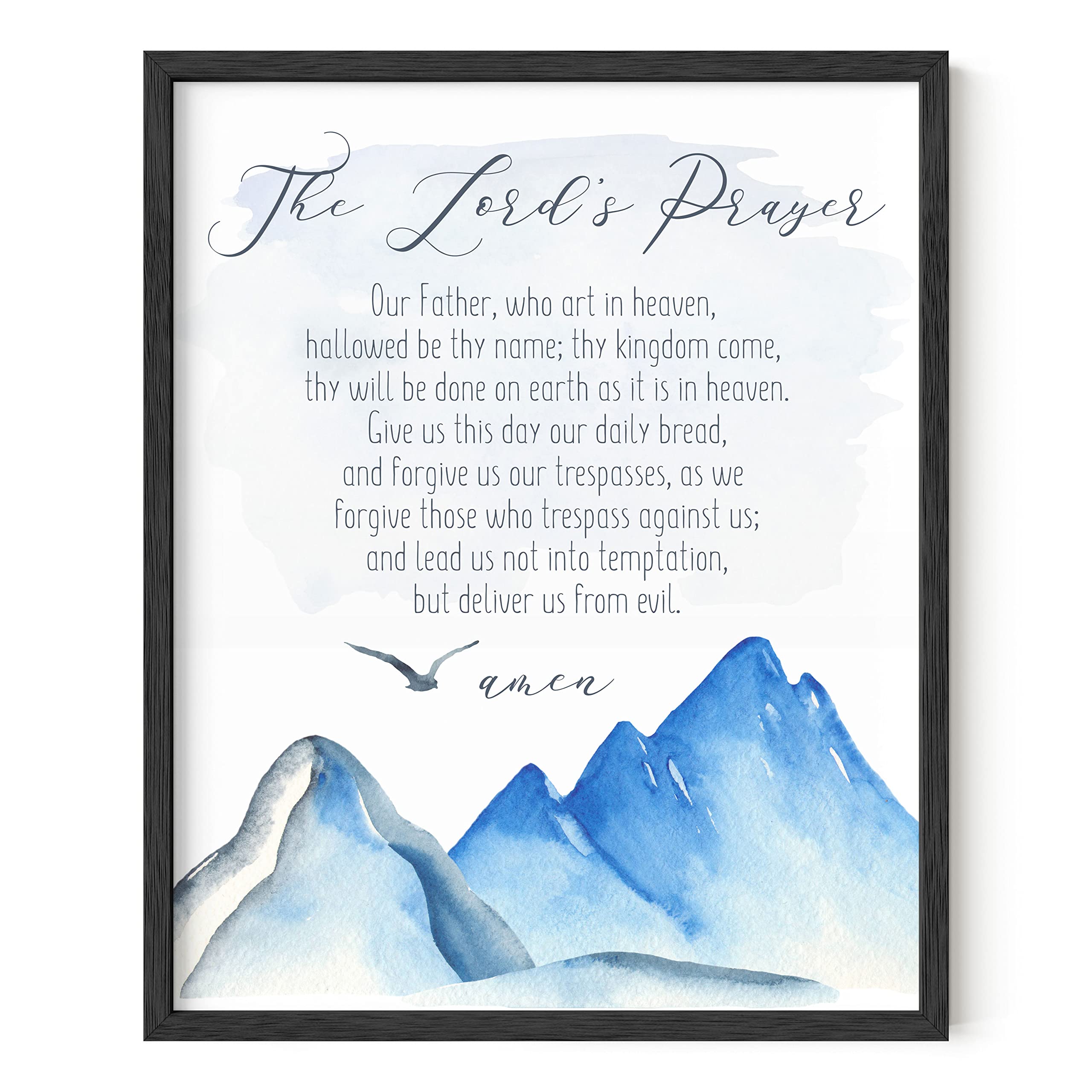 HAUS AND HUES Christian Motivational Wall Art - The Lords Prayer Decor, Bible Verse Quotes, Frameable Our Father Prayer Poster 