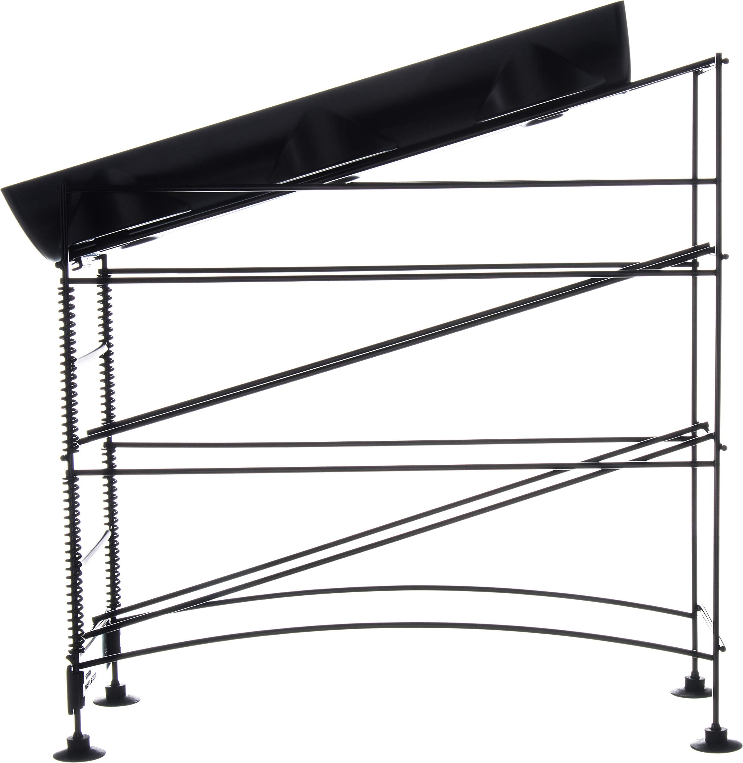 San Jamar Wireworks Cup And Lid Dispenser Fits 8 - 44 Oz. Cups, 4 Tiers With Suction Cup Feet For Restaurants, Fast Food, And Ki