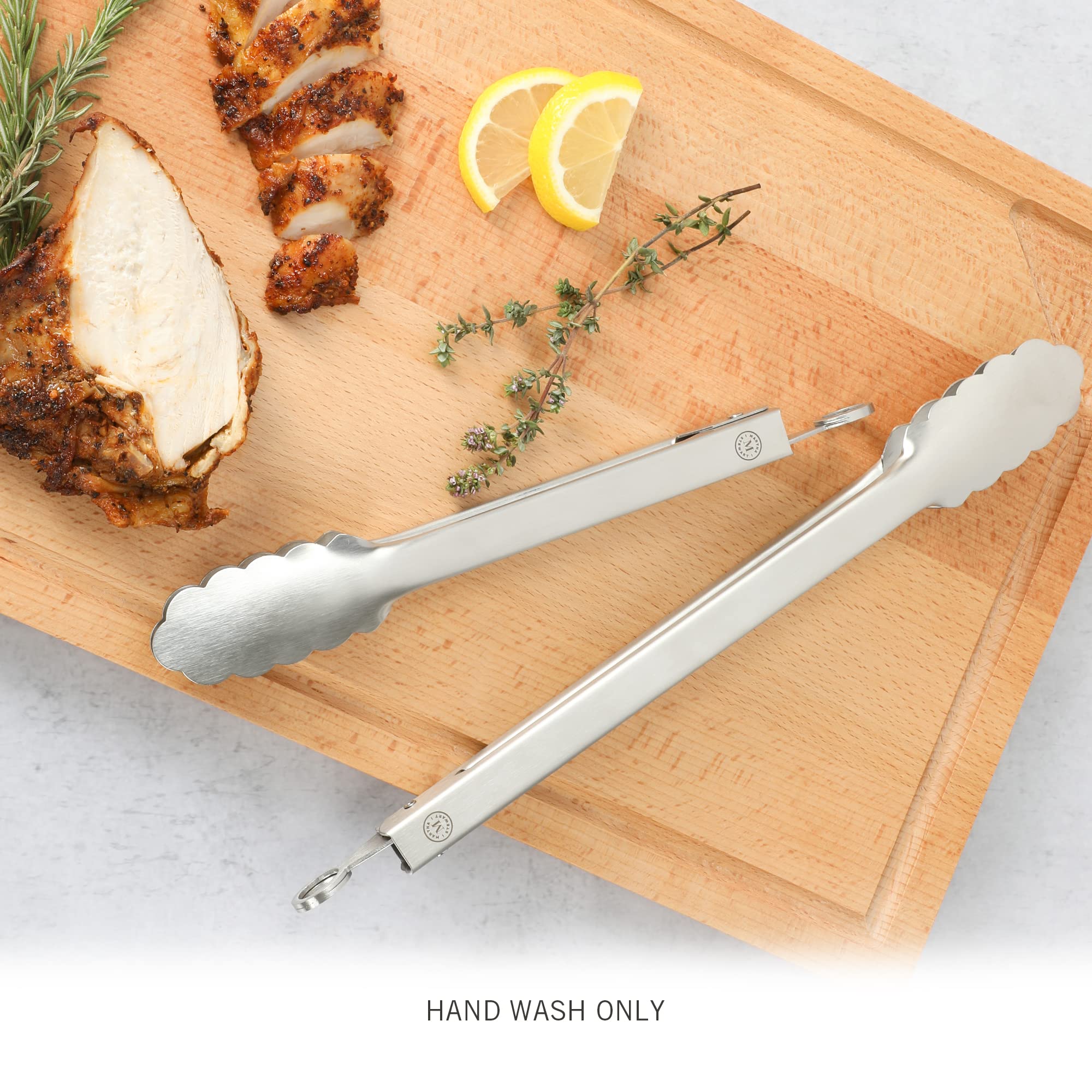 Martha Stewart Richburn 2Pc (12'' & 9'') Tongs Set - Stainless Steel