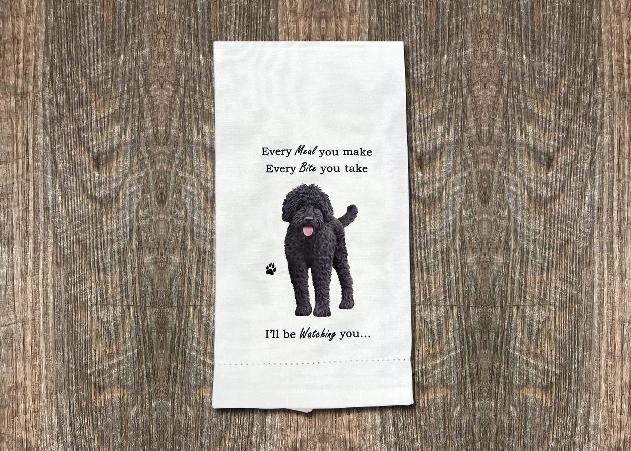 Dark Labradoodle Kitchen Towel - Soft Highly Absorbent - Dark Labradoodle Gifts - Dish Towels For Washing Dishes - Tea Towels -
