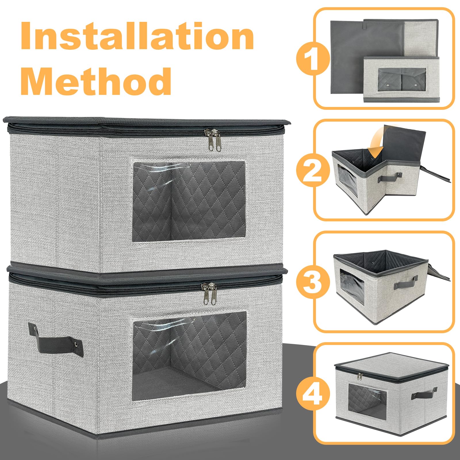 China Storage Containers, 12 Inch Dinner Plate Dish Storage Containers, Hard Shell Quilted Dinnerware Storage Box Case With Lids