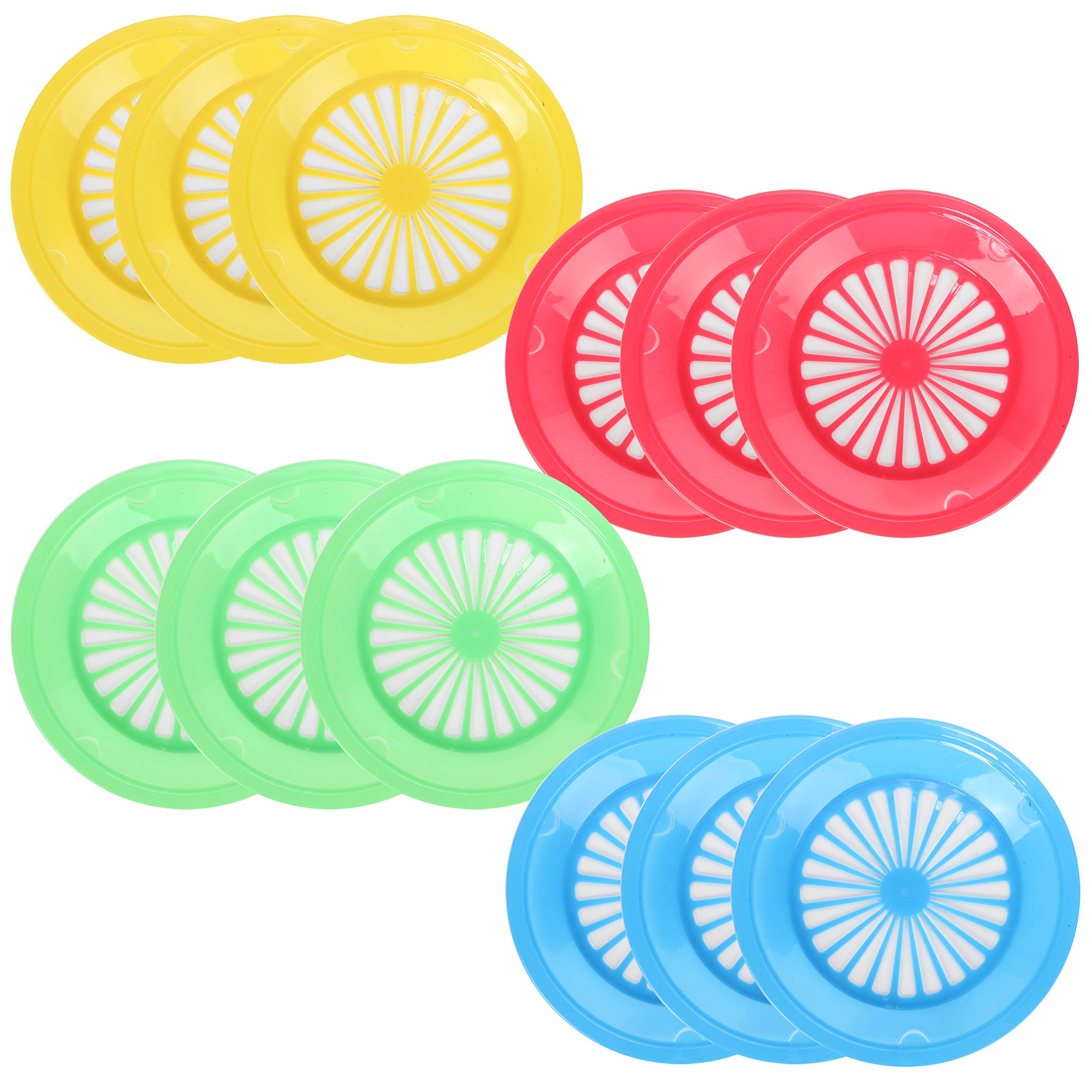 Trenton Gifts 10-Inch Reusable Plastic Paper Plate Holders, Picnic Supplies (12 Set - Assorted Colors)
