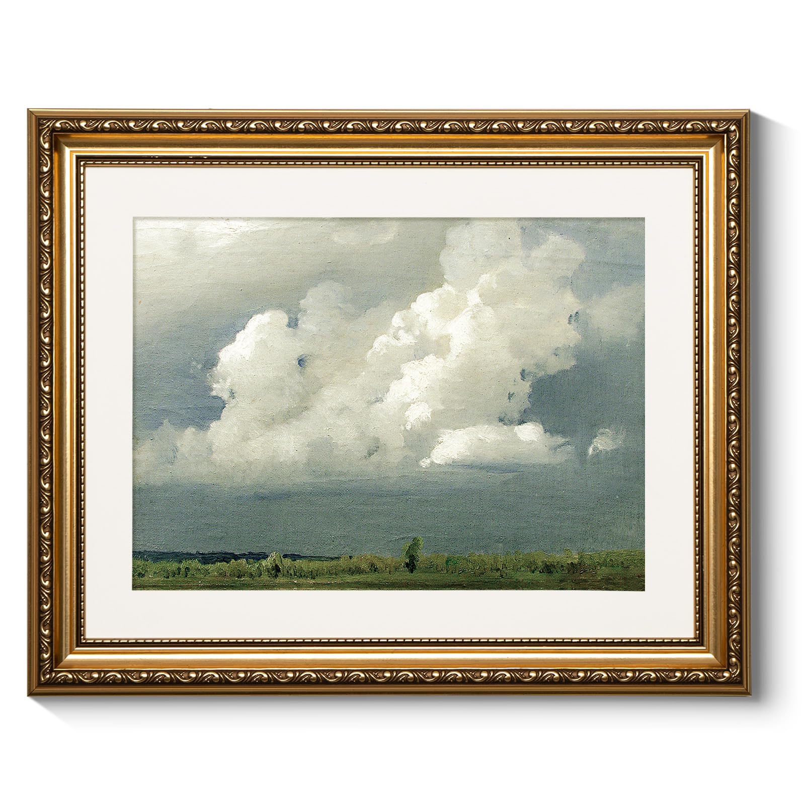 Arpeotcy Vintage Gold Framed Pictures Wall Art, Nature Storm Clouds Paintings, Canvas Prints Artwork With Antique Frame, Victori