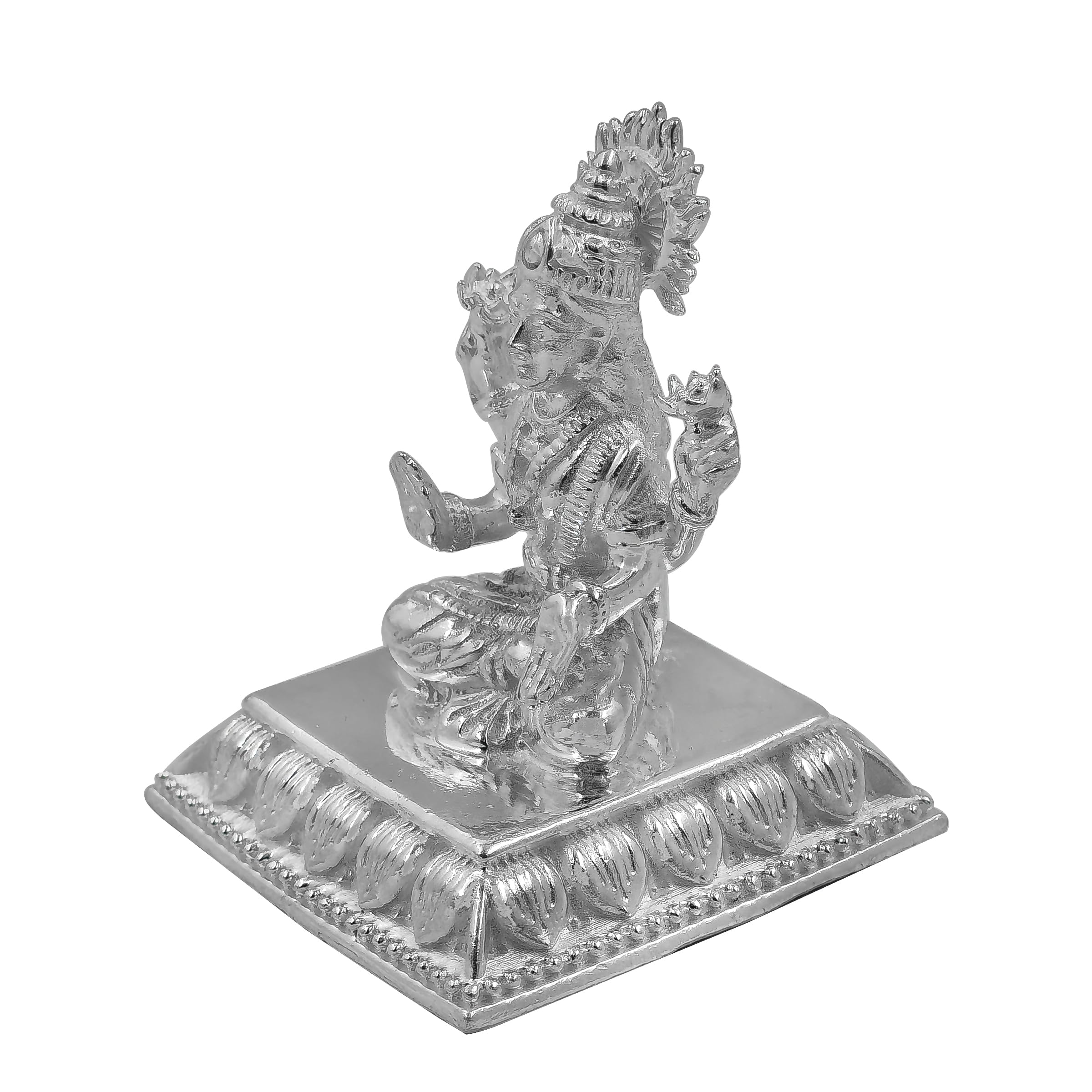 Maa Silver Pure Silver Laxmi Lakshmi Ji Bis Hallmarked Solid Idol/Murti With Square Paat Perfect For Gifting & Pooja Use (925 Pu