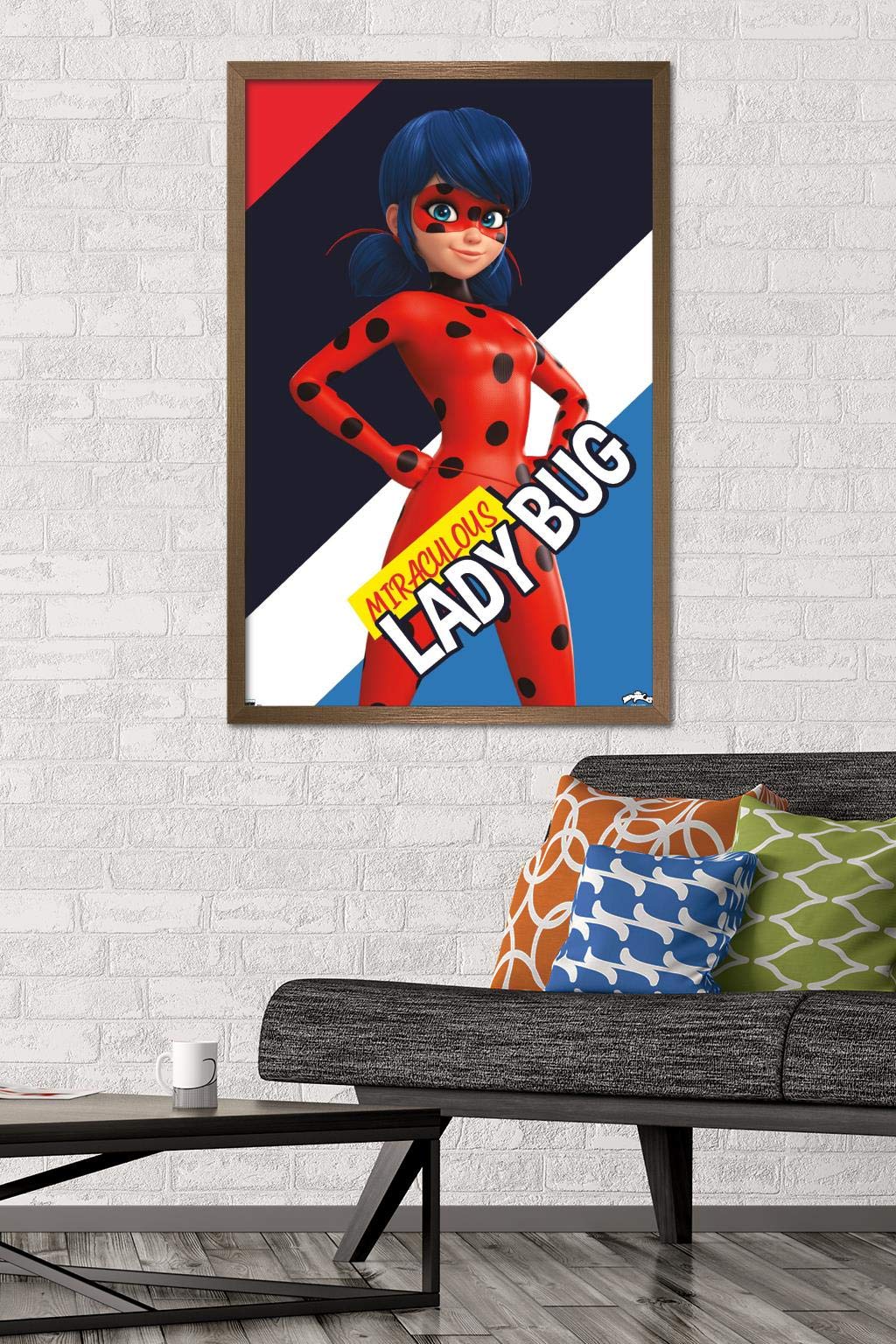Trends International Miraculous-Ladybug Wall Poster, 22.375 In X 34 In, Bronze Framed Version
