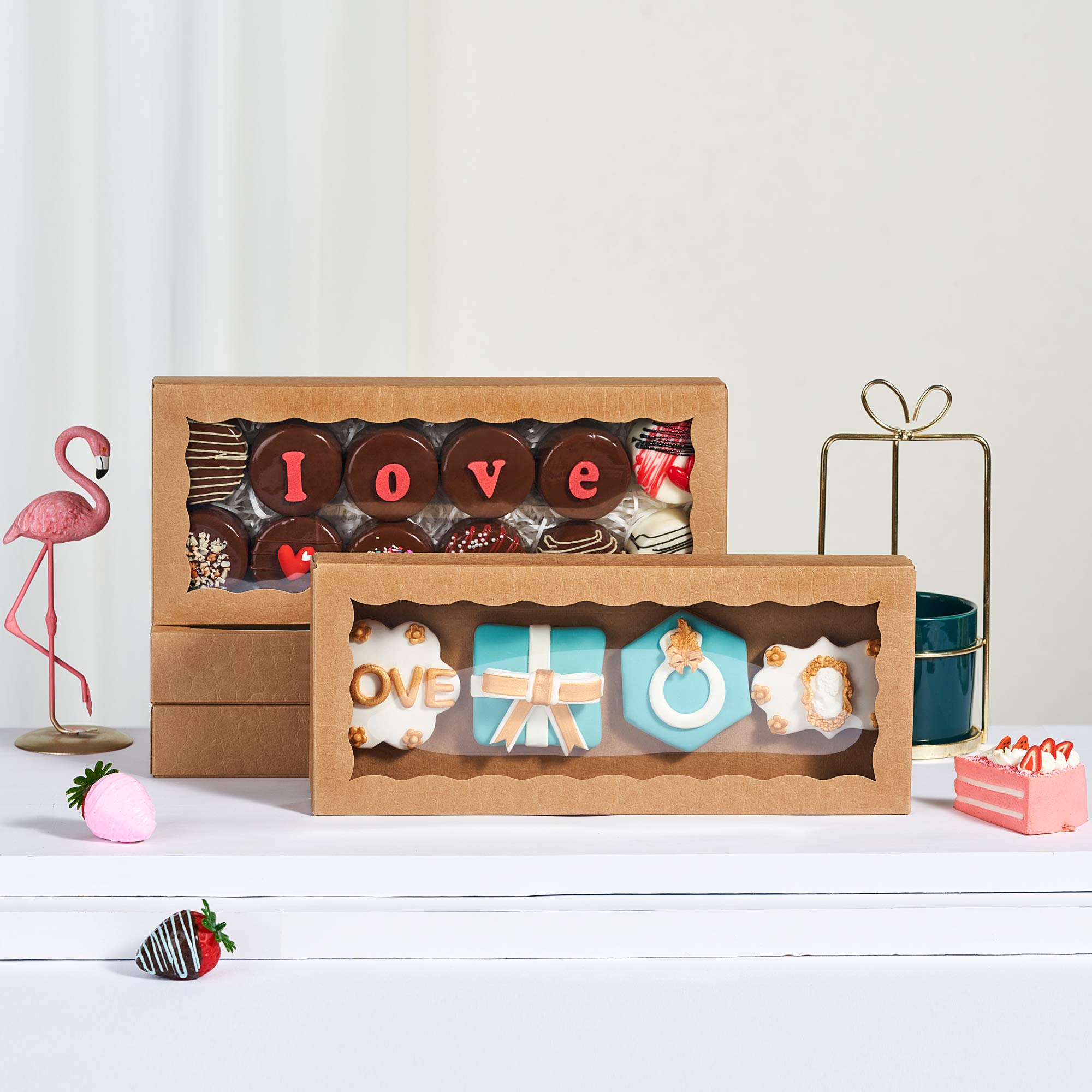 Jcxgrvc 24Pcs 12 X 5 X 1.5 Inches Premium One Piece Cookies Boxes, Bakery Boxes For Father'S Day And Holiday Cookie Gift Sets