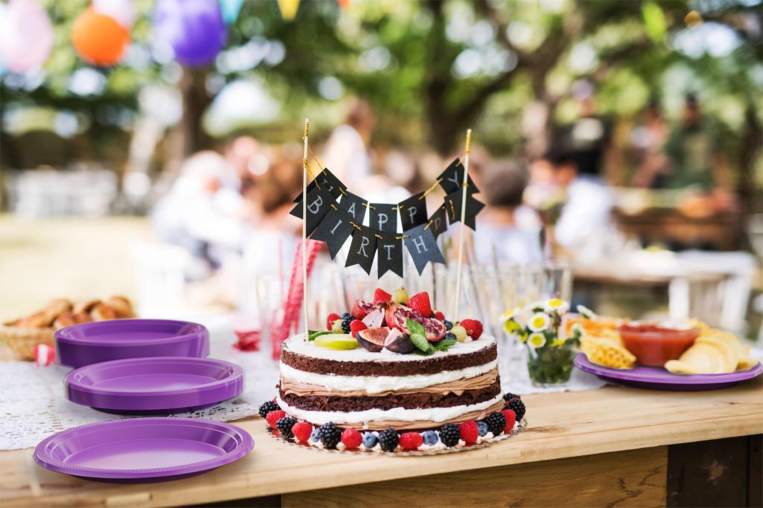 Exquisite Purple Plastic Plates For Party 9 Purple Disposable Plates For Party Supplies 100 Pcs Disposable Dinner Plate Heavy