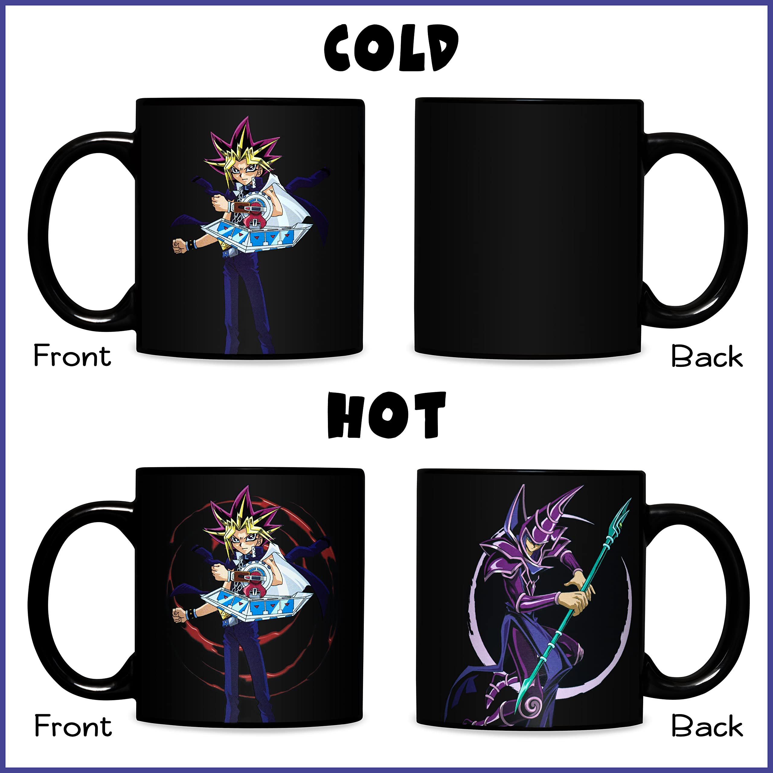 Surreal Entertainment YU-GI-OH Yugi and Dark Magician Monster Heat Change Ceramic Coffee Mug Black