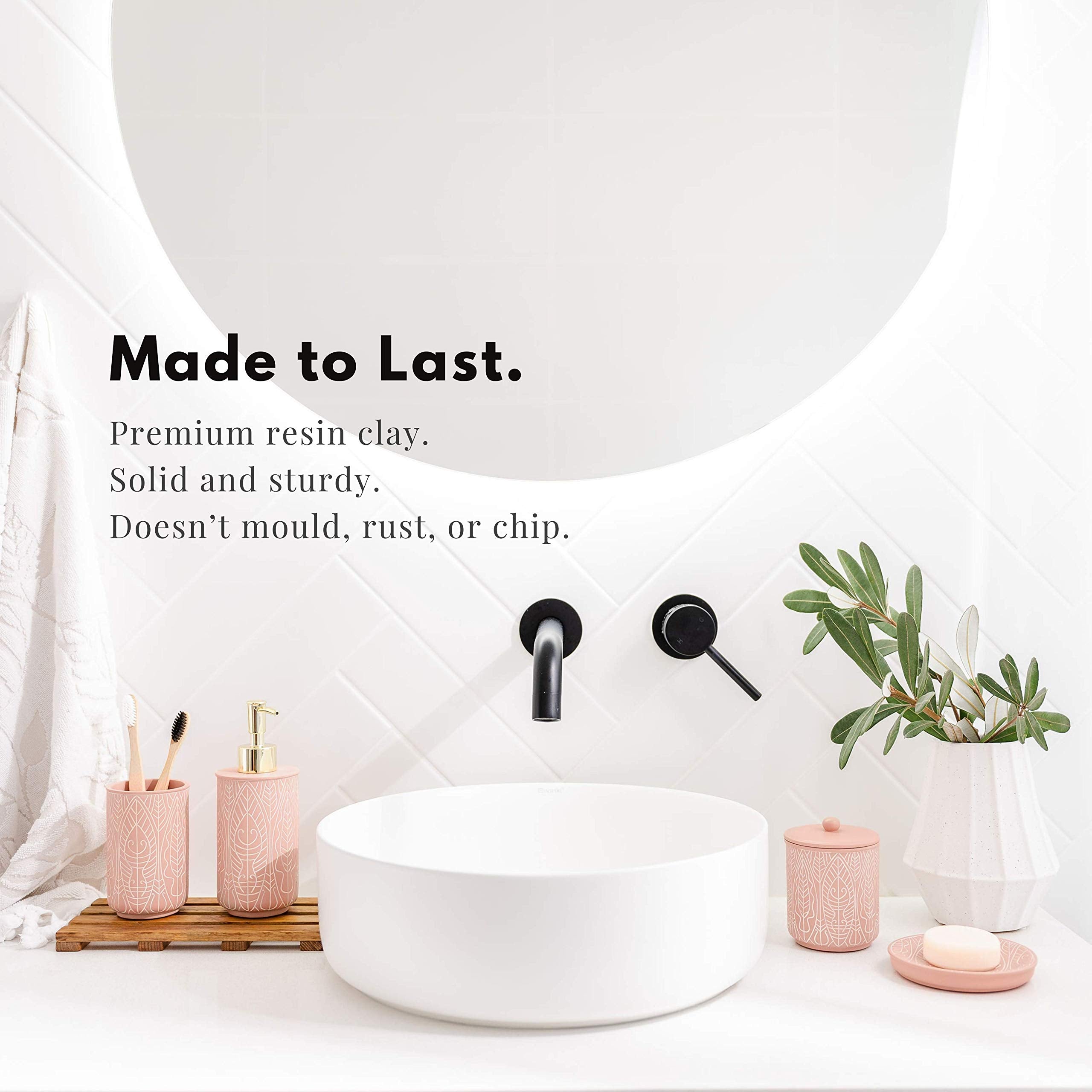 Premium Coral Pink Bathroom Accessories Set. Pink Bathroom Decor. Accesorios Para Baos. New Apartment Essentials. Pink Toothbrus