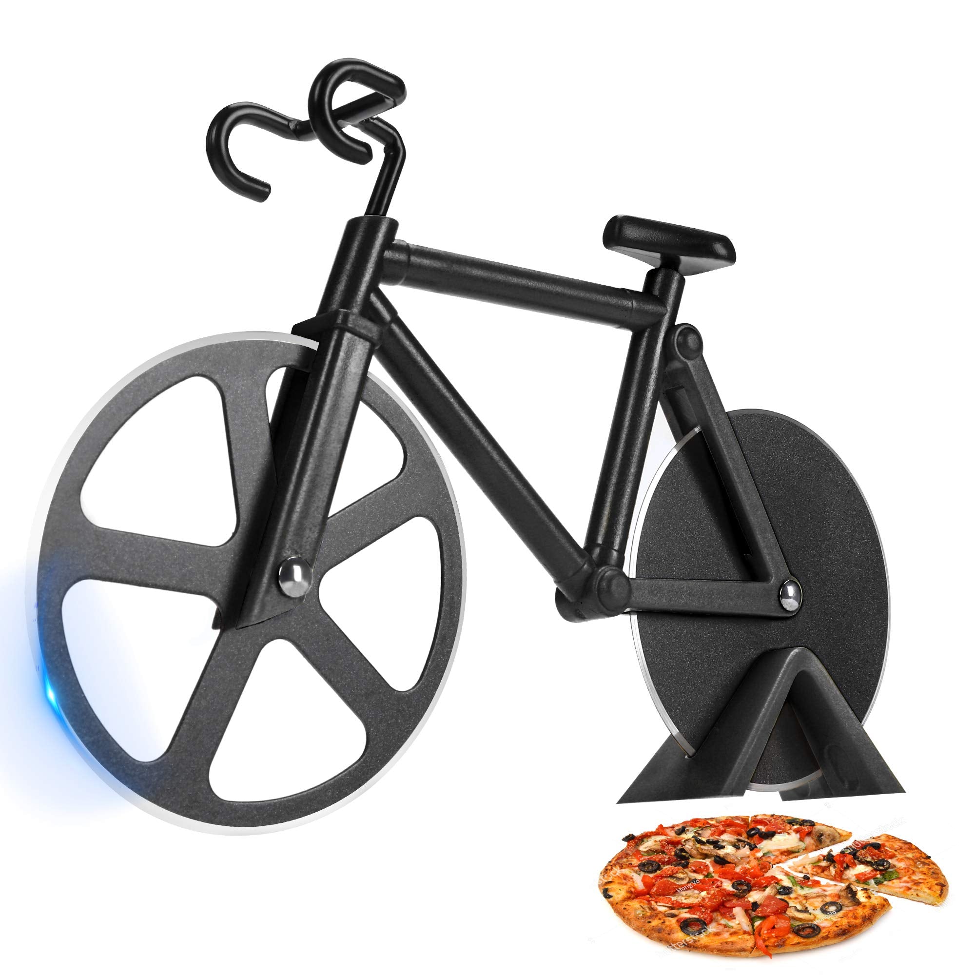 Schvubenr Bicycle Pizza Cutter Wheel - Gifts For Cyclists Men - Housewarming Christmas Gift - Bike Pizza Cutter - Funny Kitchen