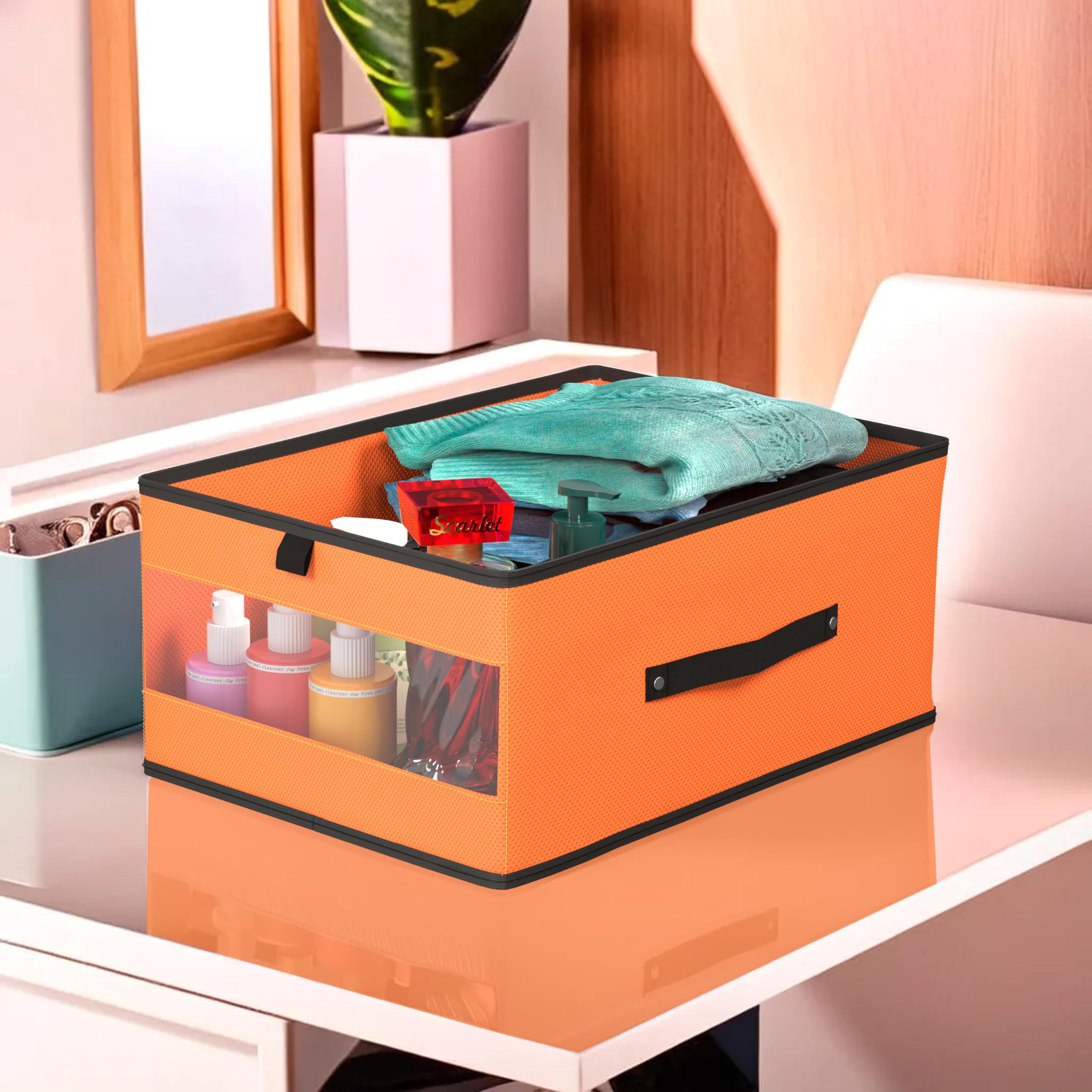 Urbane Home Storage Box | Wardrobe Organizer | Foldable Storage Organizer With Transparent Window | Drawer Box | Closet Organize