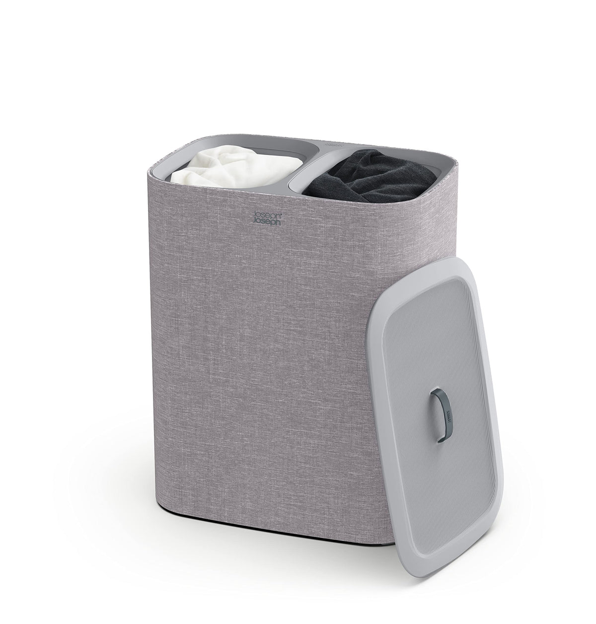 Joseph Joseph Tota 90-Liter Laundry Hamper Separation Basket With Lid, 2 Removable Washing Bags With Handles - Grey