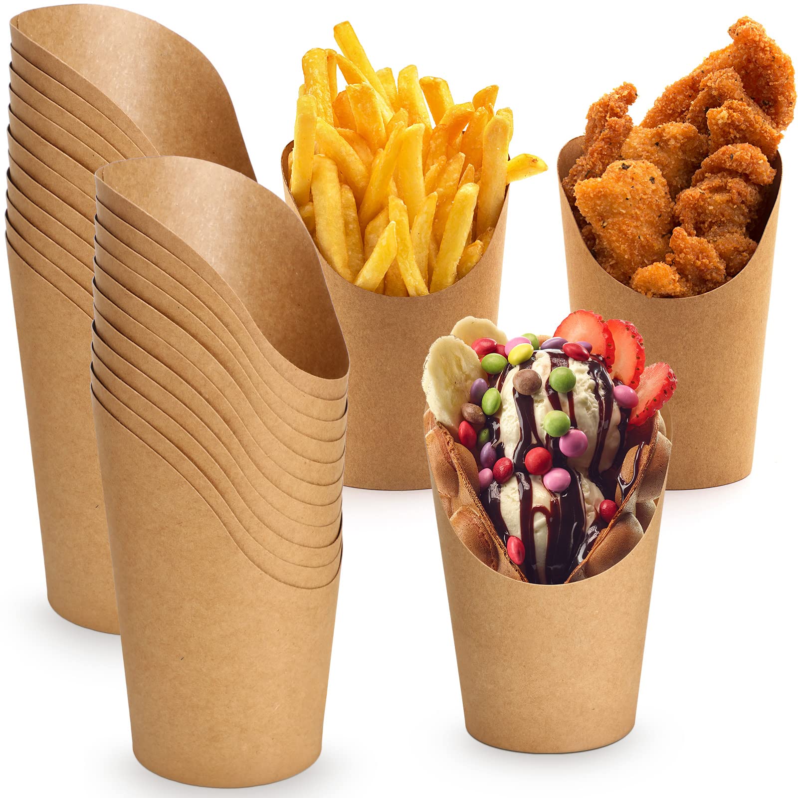 Teling 400 Pcs Disposable Charcuterie Cups Bulk, 14oz Kraft Paper, Brown