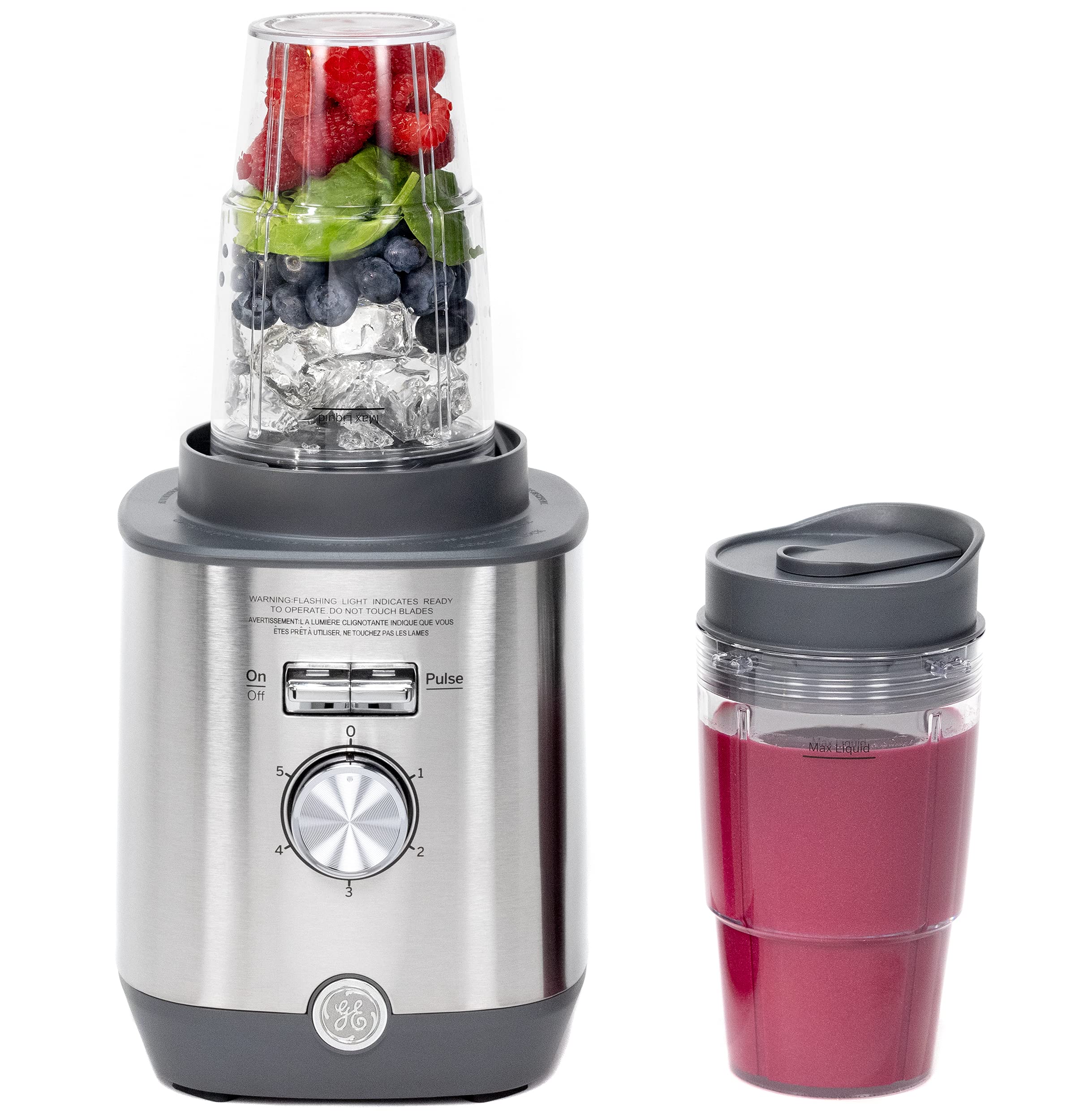 Ge 5-Speed Blender + (2) 16 Ounce Blender Cups | Kitchen Essentials Blender For Shakes, Smoothies & More | Large 64 Oz Tritan Ja