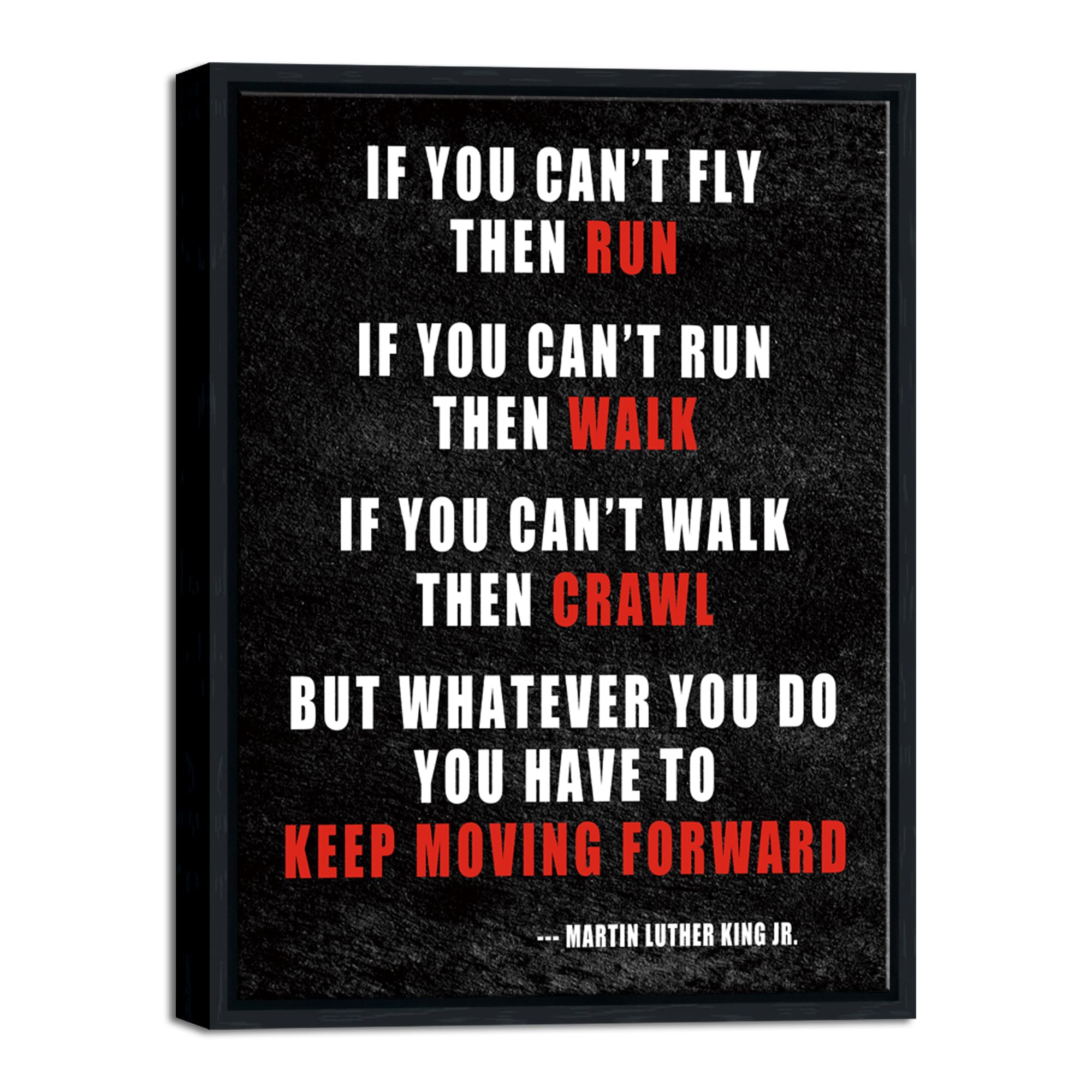 Pyradecor Black Framed Keep Moving Forward Motivational Classroom Positive Quotes Inspirational Poster Canvas Prints Wall Art Fo