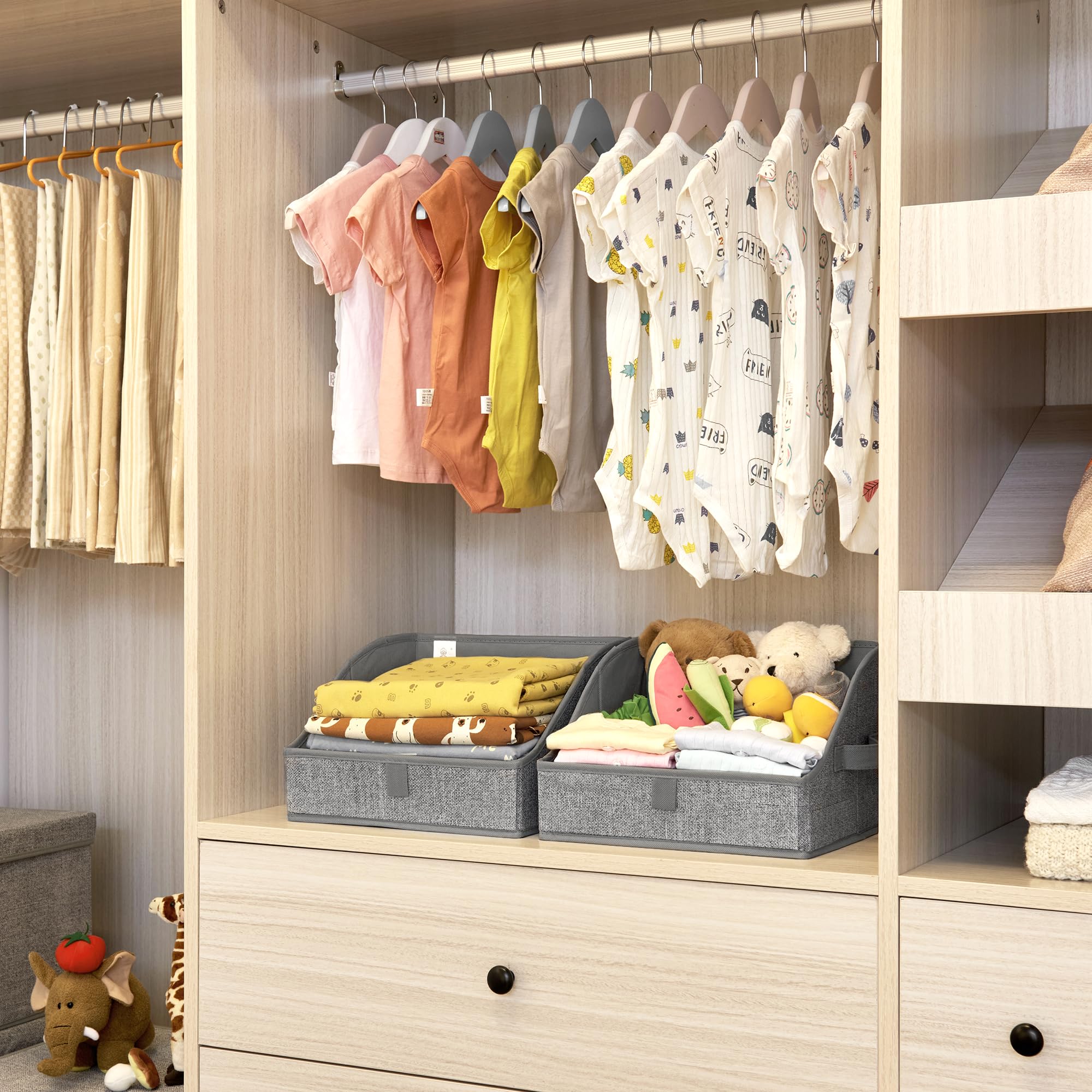 Granny Says Storage Bins For Closet, Trapezoid Storage Bins With Handles, Clothes And Storage Bins, Linen Closet Organizers And