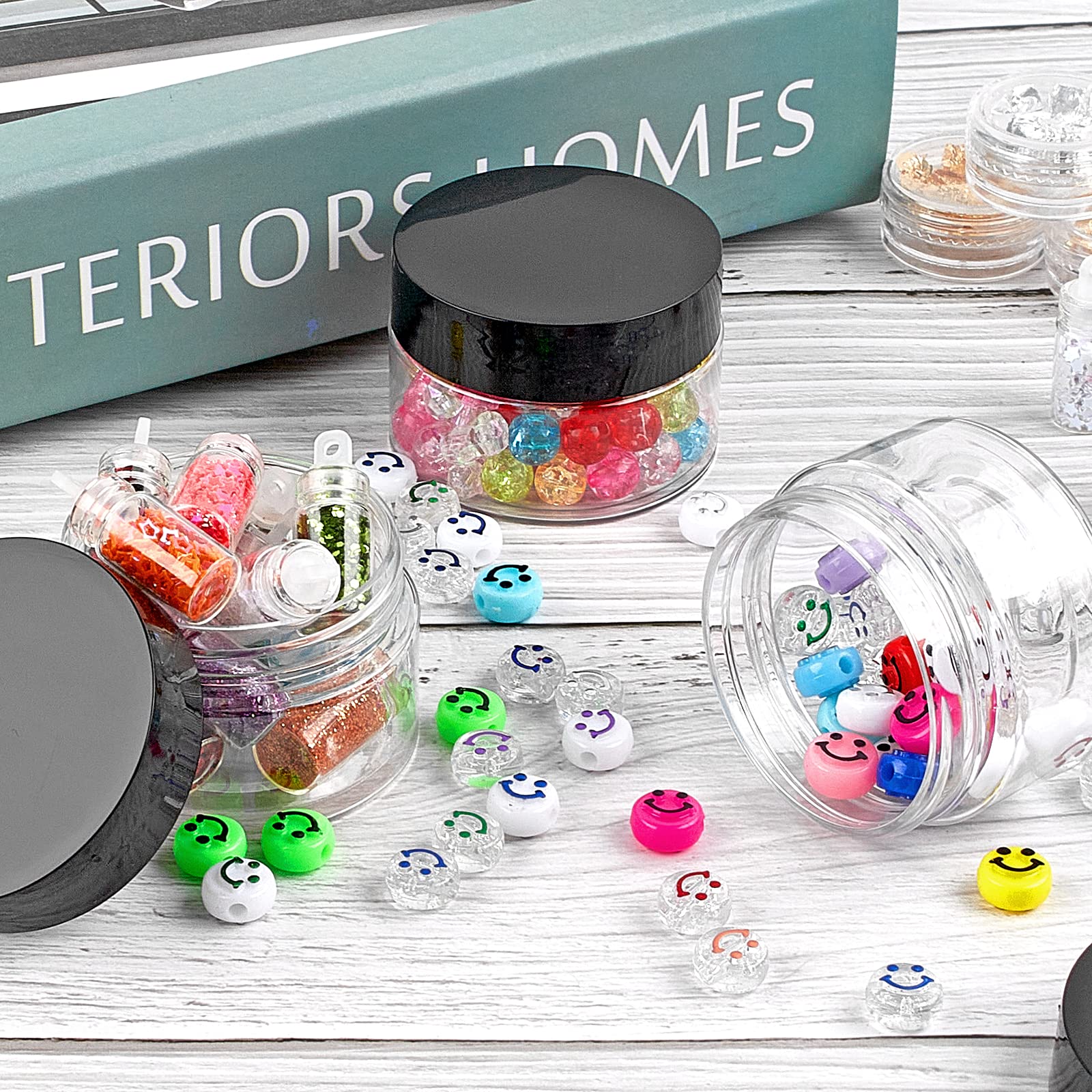 36 Pack 1 Oz Small Plastic Container Jars With Lids And Labels Bpa Free, Tuzazo Empty Round Clear Cosmetic Containers Plastic Sl