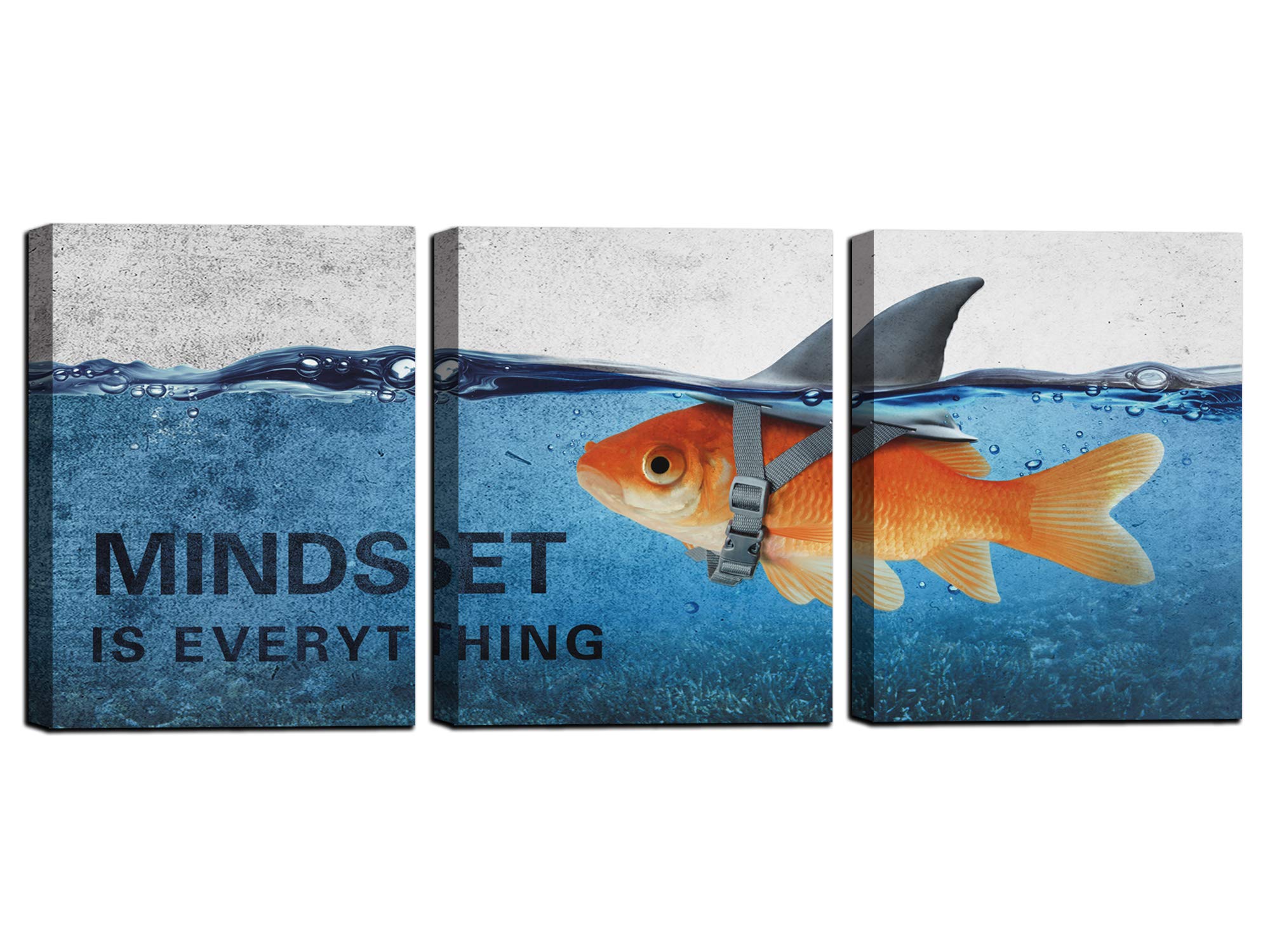 3 Panels Inspirational Canvas Painting Wall Art Motivational Wall Art Success Framed Poster Grind Hustle Positive Quotes Wall Poster Office Inspirational Wall Decor for Home Living Room 36''W x 16''H