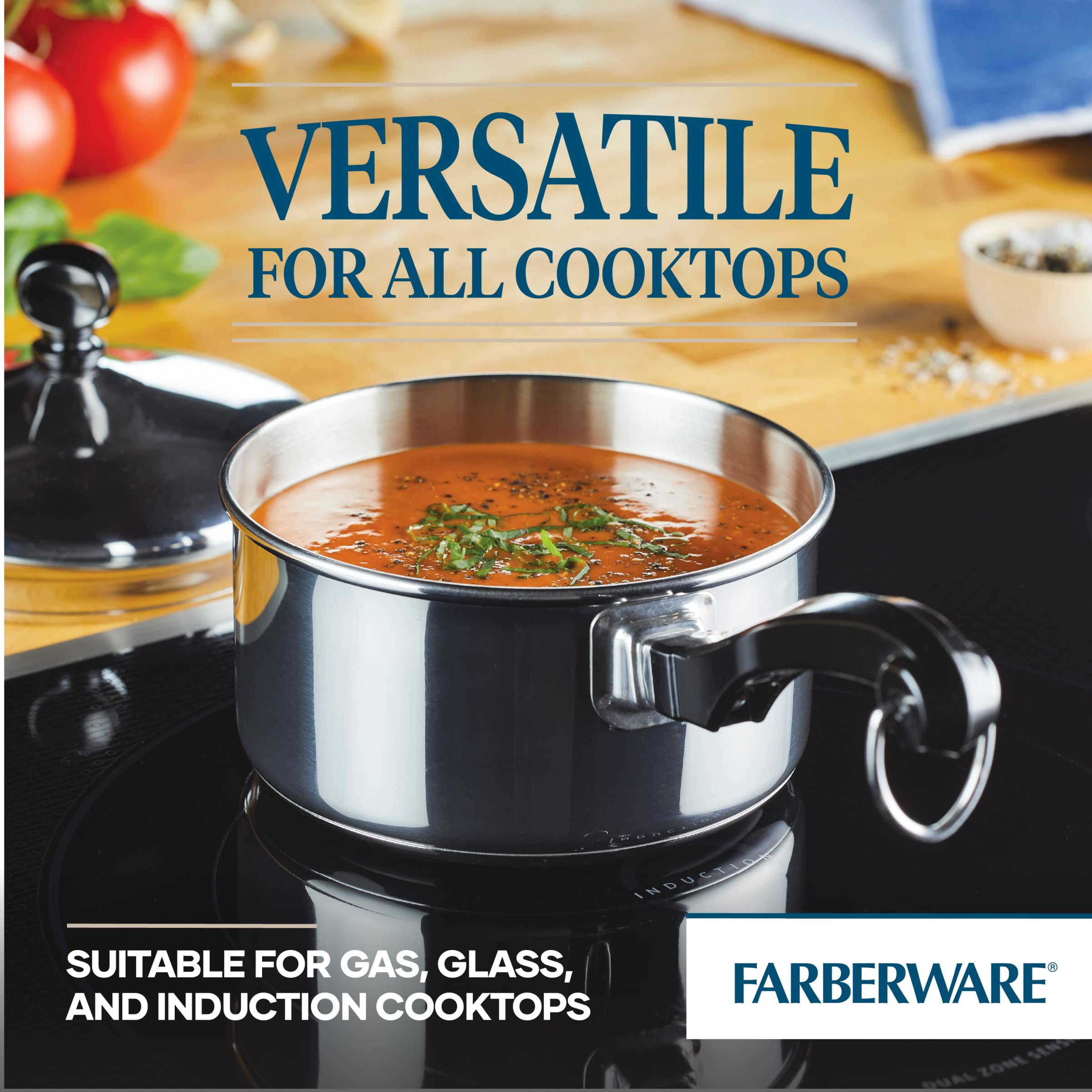 Farberware Classic Stainless Steel Sauce Pan/Saucepan With Lid, 1 Quart, Silver,50000,11.2''D X 6.3''W X 4.4''H