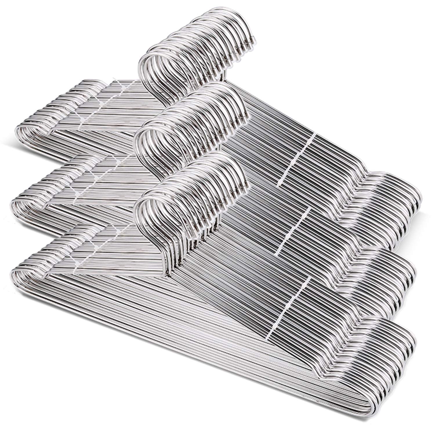 Tosnail 50 Pack Stainless Steel Strong Wire Metal Hangers Heavy Duty Clothes Hangers - 16.5''/42Cm