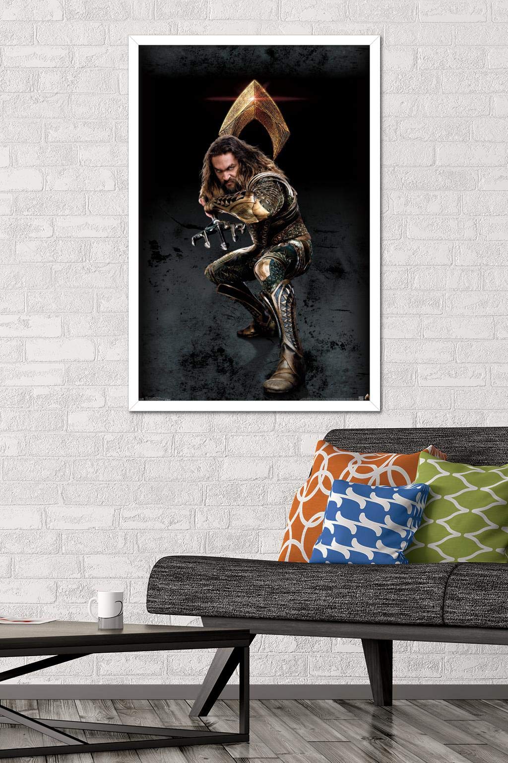 Trends International Dc Comics Movie - Justice League - Aquaman Wall Poster, 22.375'' X 34'', White Framed Version