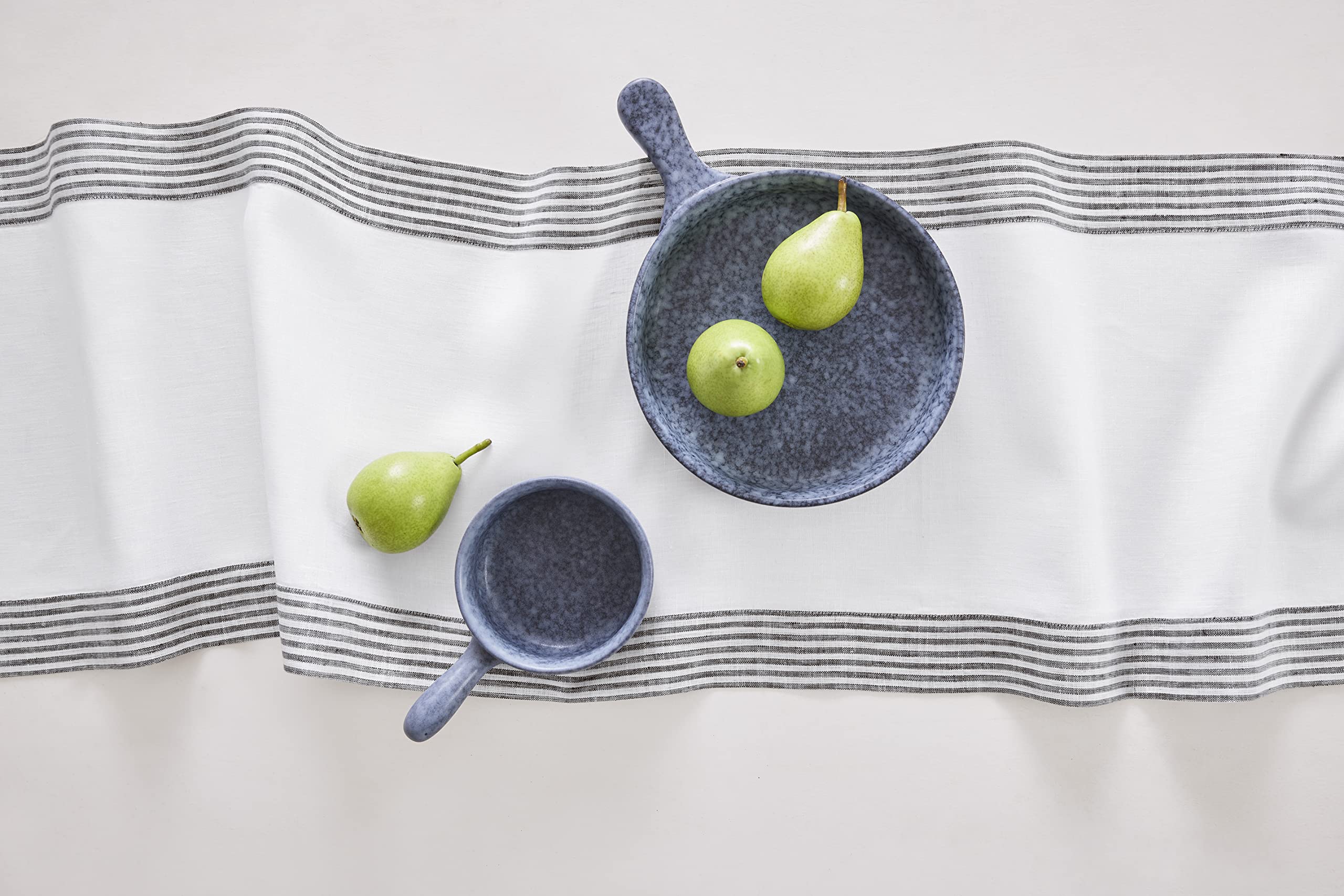 Solino Home Linen Table Runner 72 Inches Long - Lucca, 100% Pure Linen Black Table Runner 14 X 72 Inch Ideal For Wedding, Partie