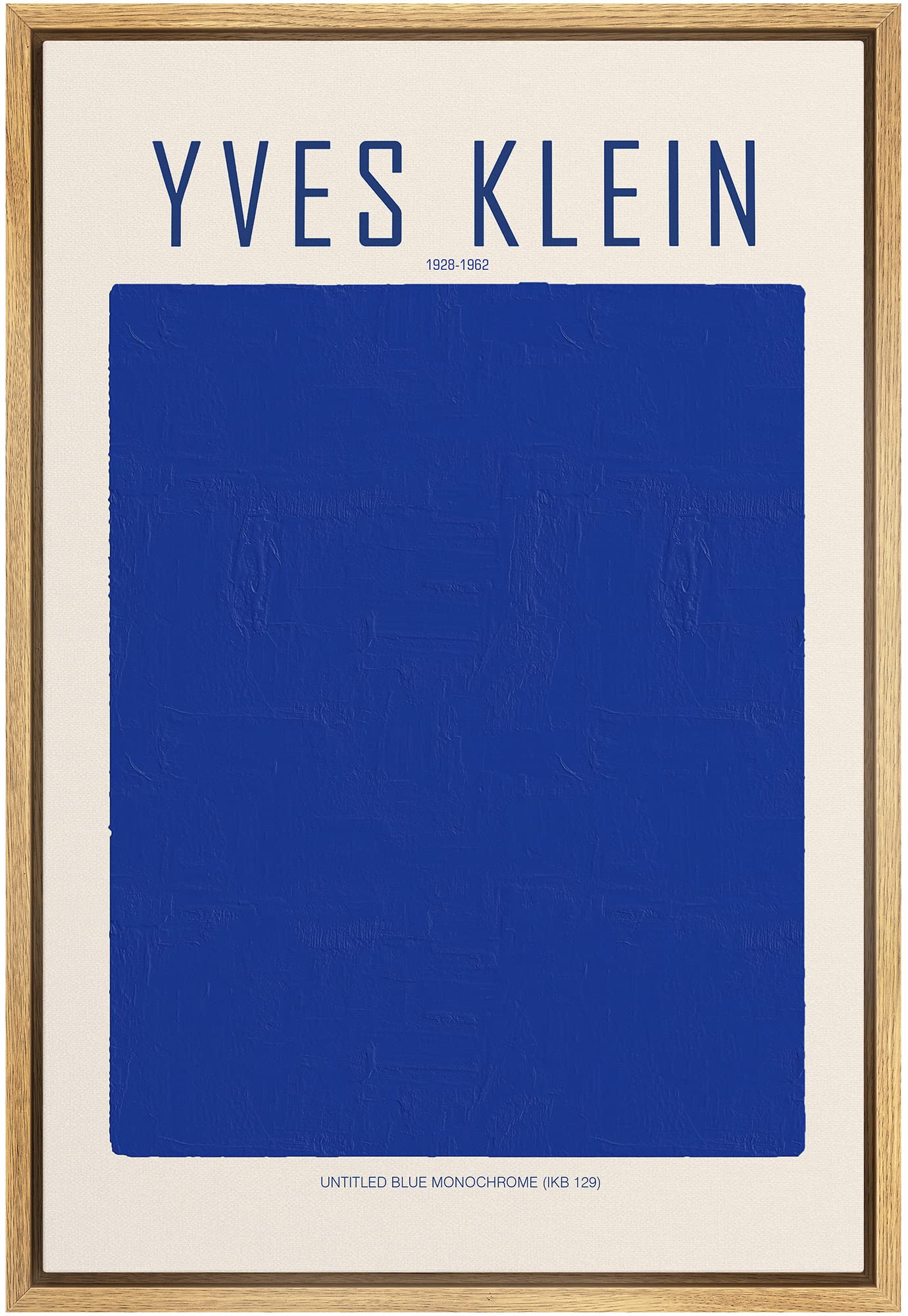 Signleader Framed Canvas Print Wall Art Yves Klein Blue Monochrome Block Abstract Shapes Illustrations Fine Art Contemporary Rel