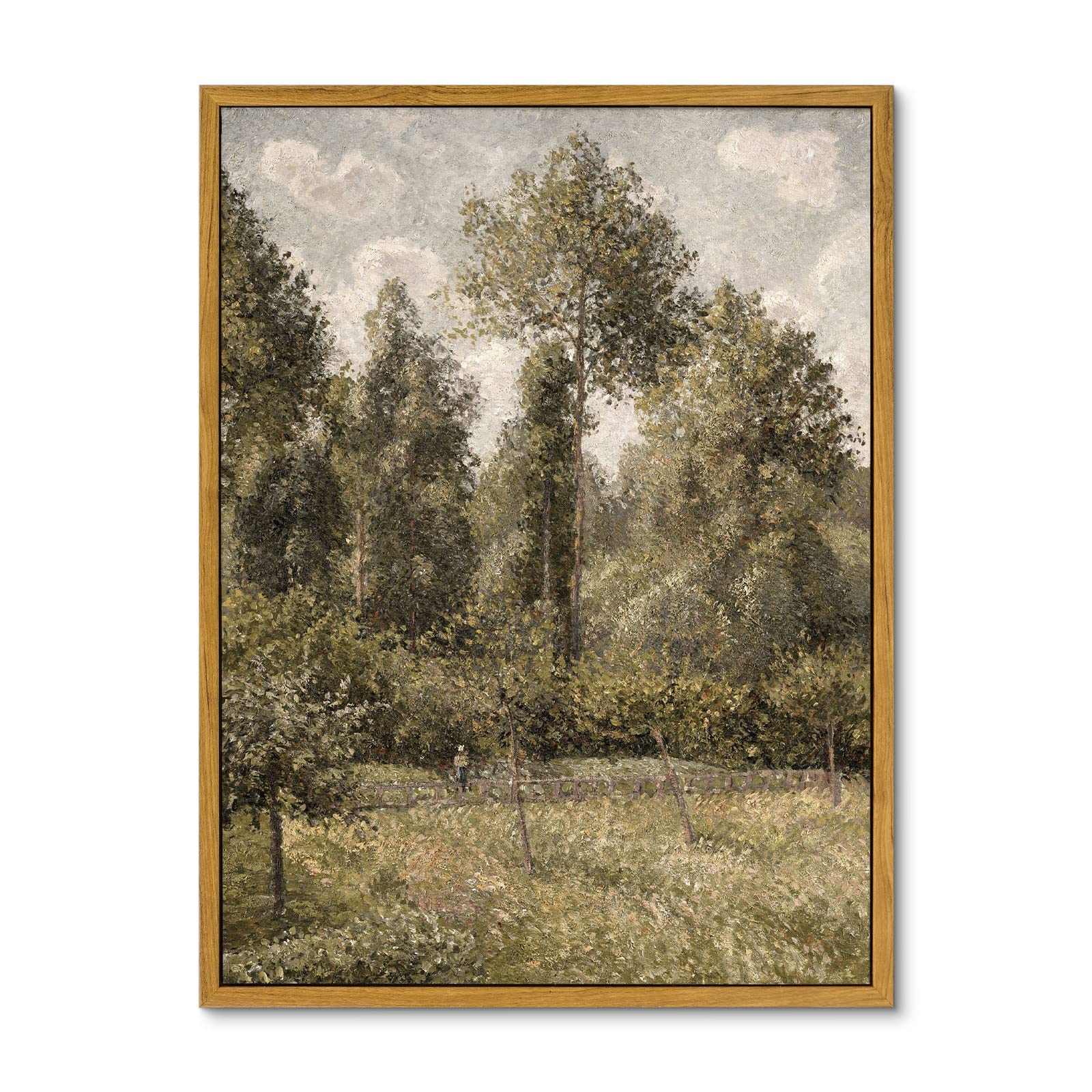 Insimsea Framed Canvas Prints Art Vintage Decor, Room Decor Classical Artwork Poplars,   Ragny By Camille Pissarro, Wall Art Pai
