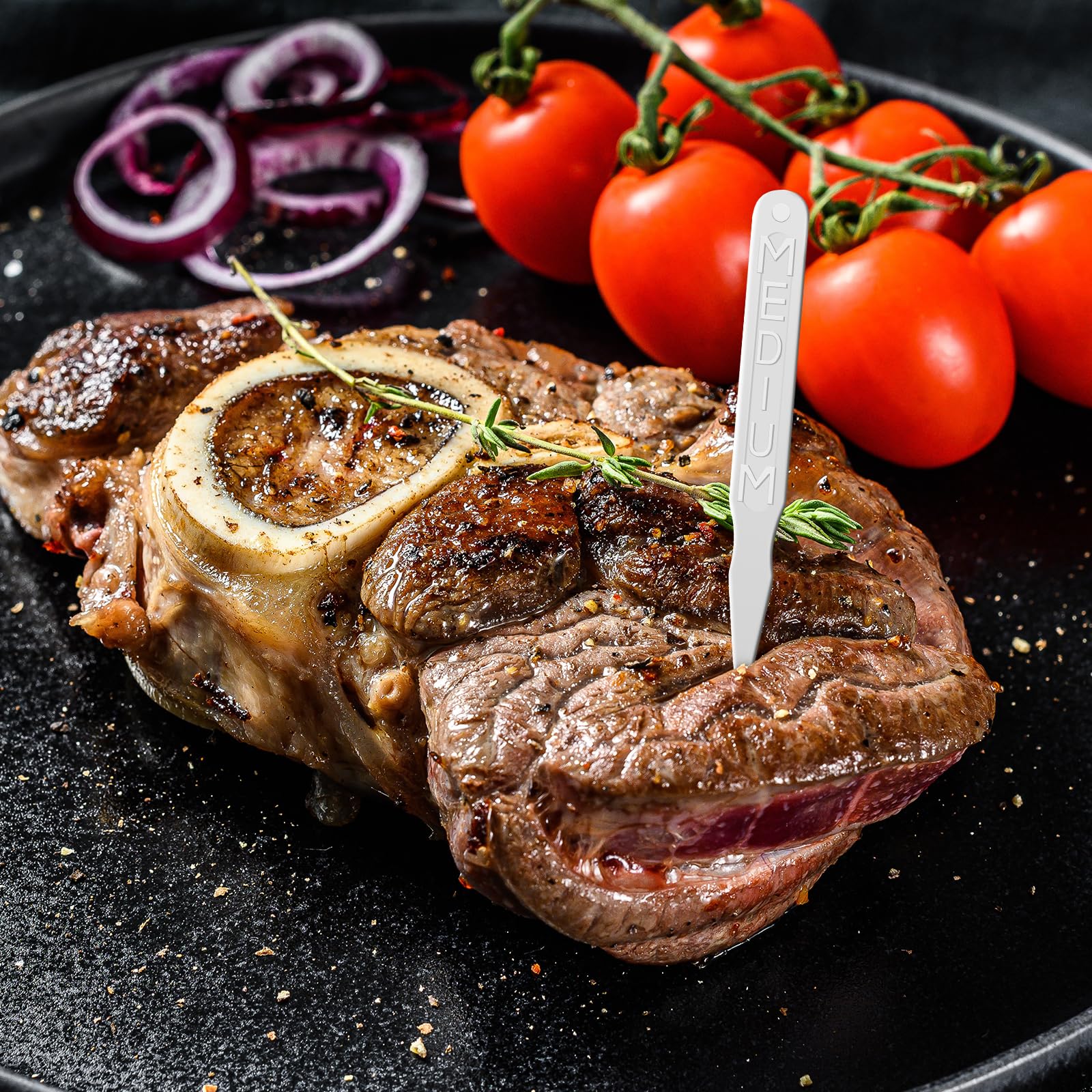 500 Pcs 3 Inch Plastic Steak Markers Colorful Plastic Meat Doneness Picks Steak Temperature Sticks Rare, Medium Rare, Medium, Me