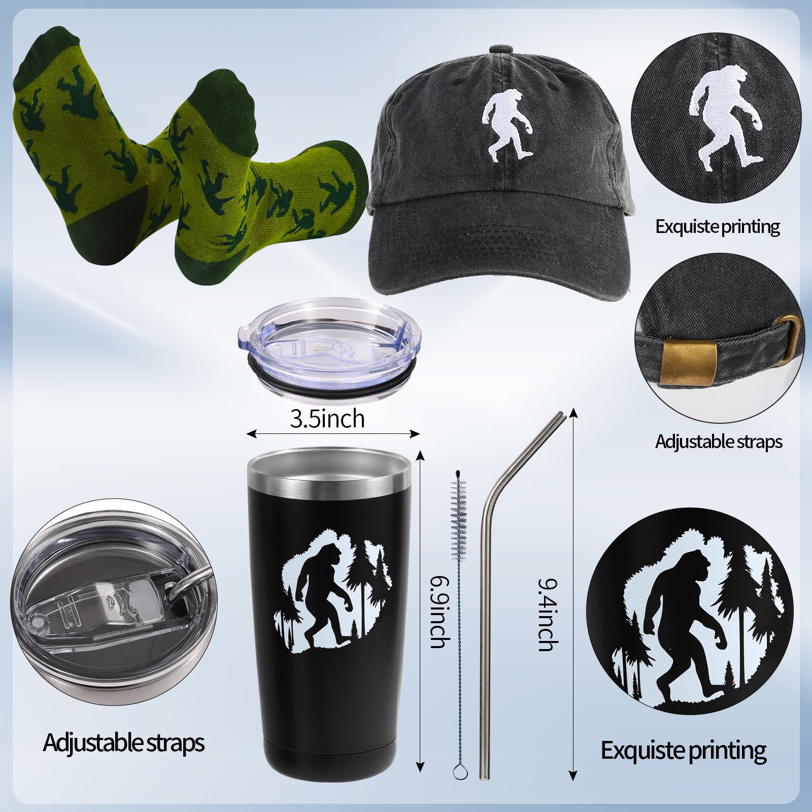 SAIWEILAI ONLINE 8 Pieces Big foot Gift Sasquatch Gifts for Men Sasquatch Lovers Gift Dad Grandpa Birthday Gifts Box Set with In