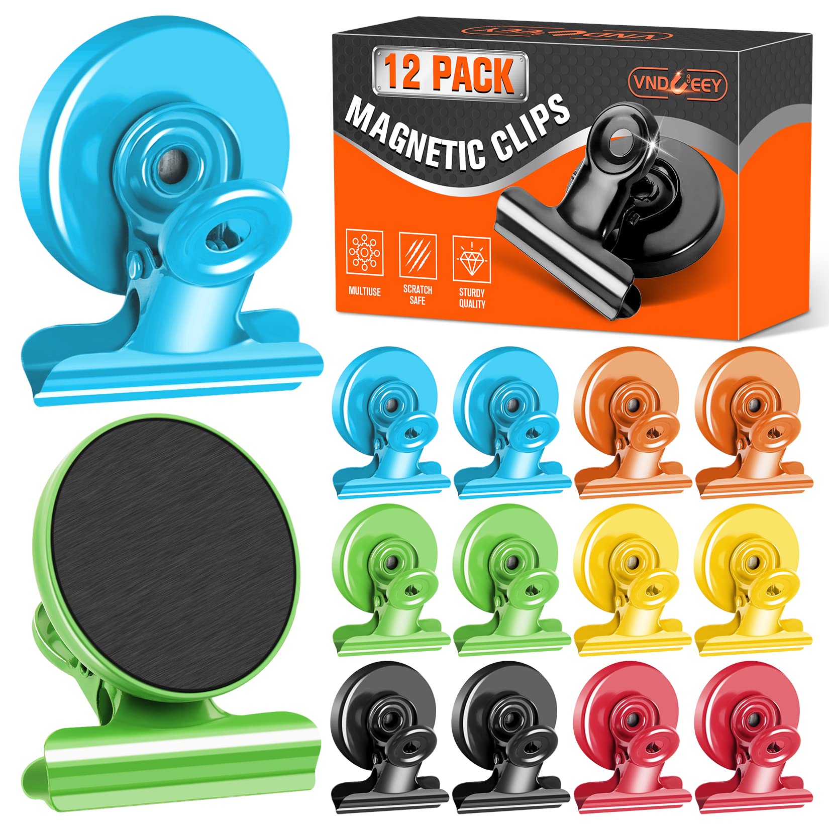12 Pack Colorful Strong Magnetic Clips, Fridge Magnets Refrigerator Magnets, Clips Magnets For Whiteboard, Locker, Kitchen, Offi