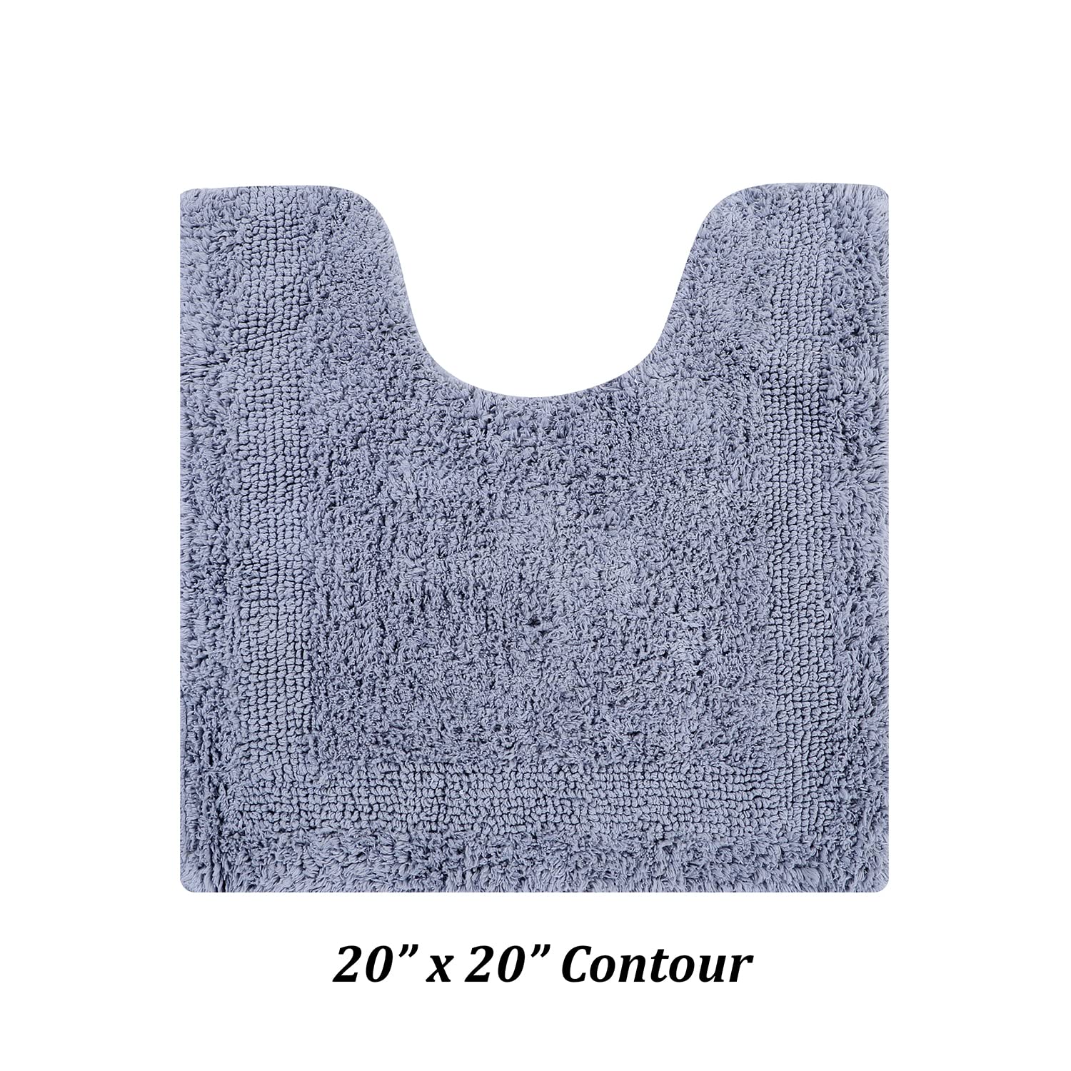 Better Trends 100% Cotton Lux Collection Bath Mats, Silver Contour Bath Mat - Tufted, Reversible & Absorbent & Machine Washable
