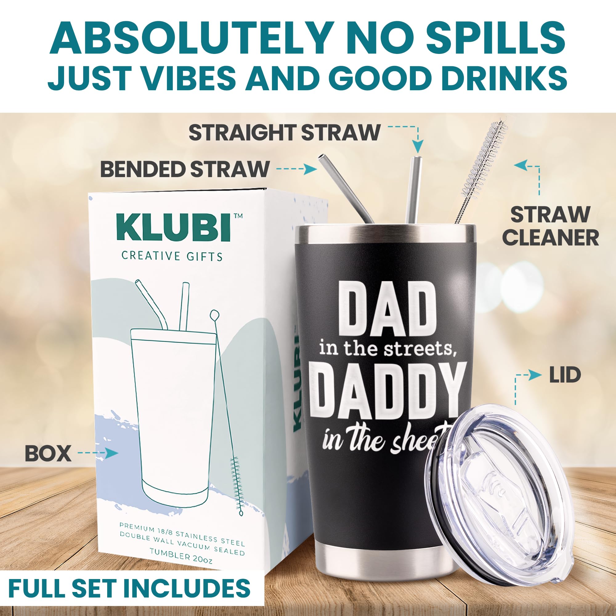 Fathers Day Gift from Wife - Dad In The Streets Daddy In The Sheets Cup Boyfriend Gift Ideas Birthday Gifts for Husband from Wif