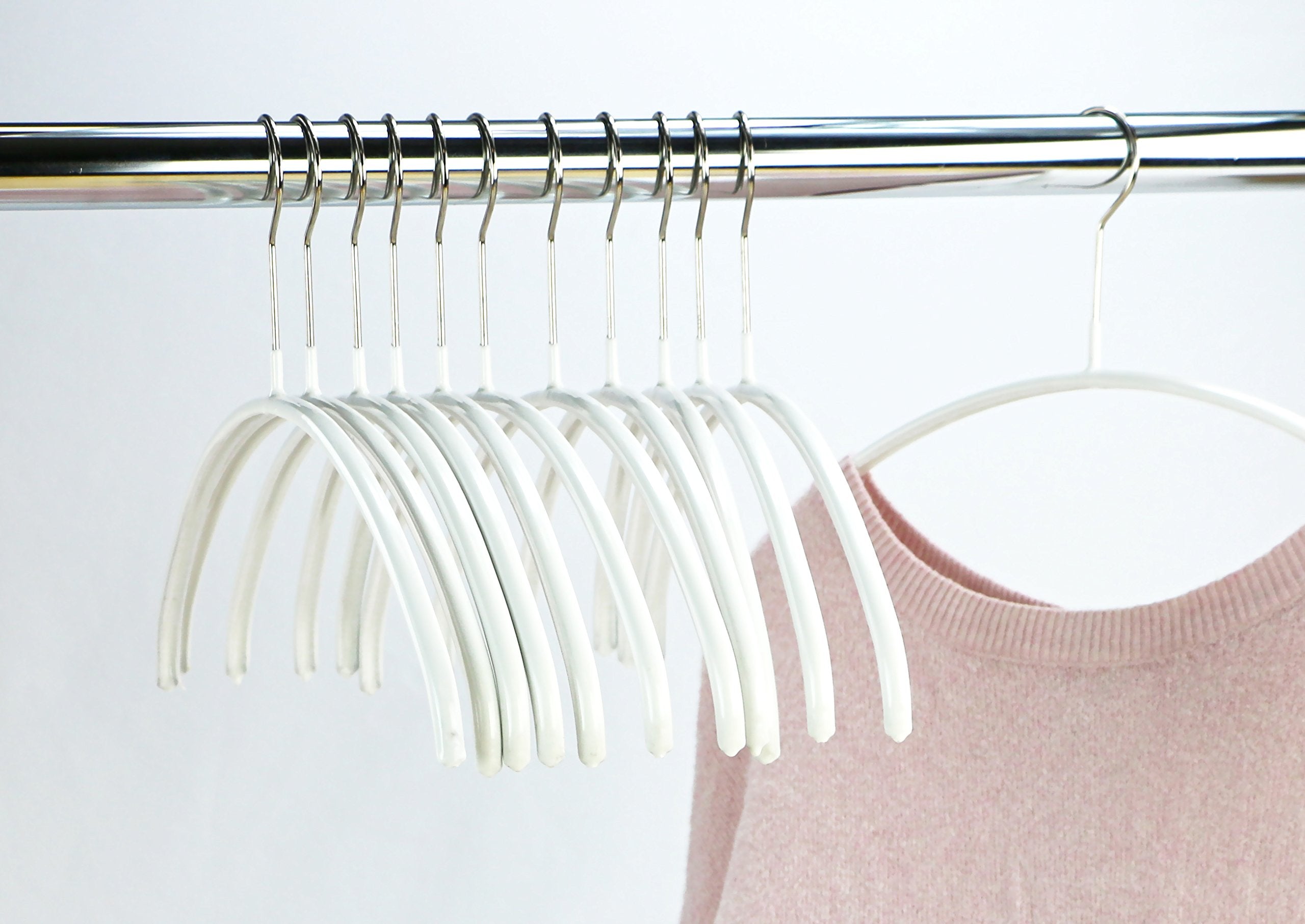 MAWA Euro Series Non-Slip Space Saving Clothes Hanger  Set of 10  White Style 40/P  Pack of 10  10 Count (14138)